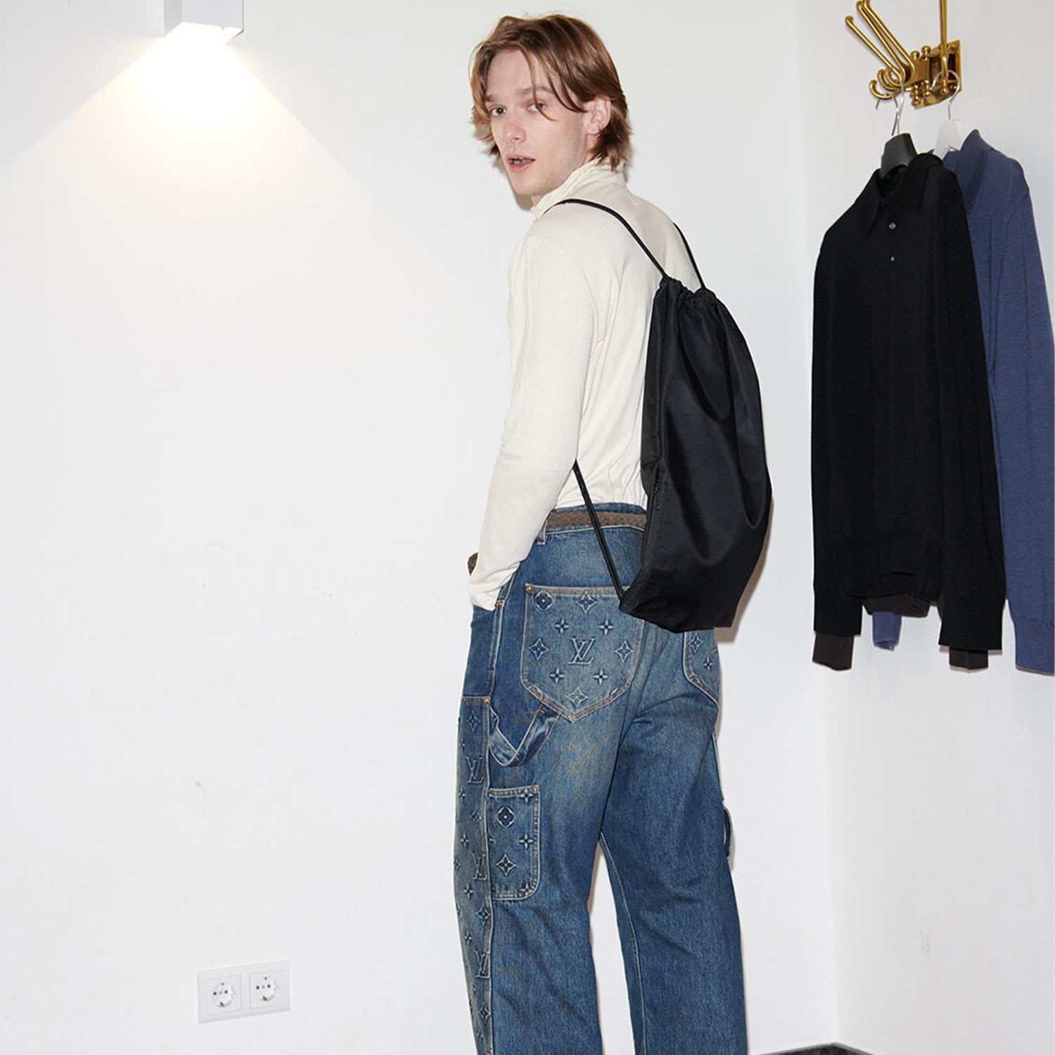 Waterloo Drawstring Bag - Black | HAH ARCHIVE | Wolf & Badger