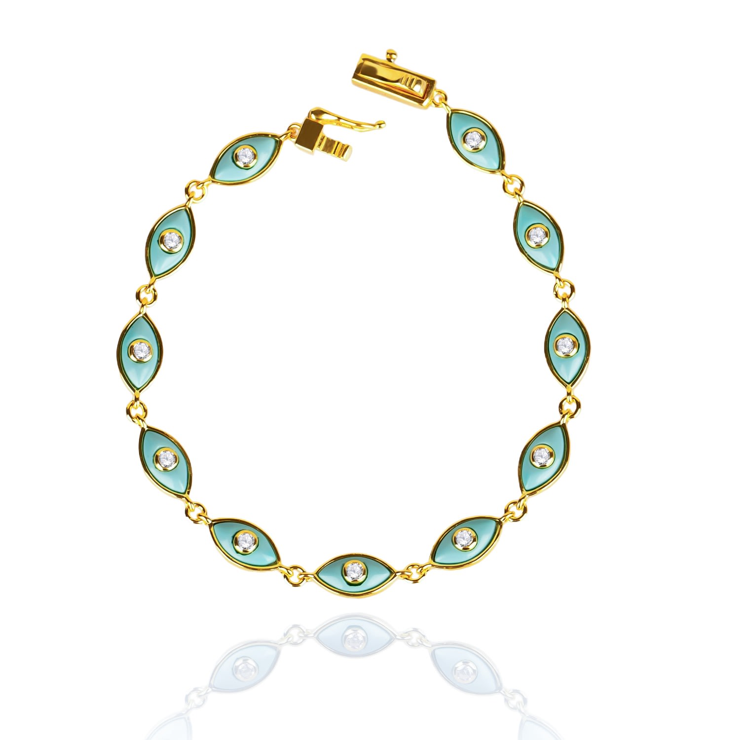 Women’s Gold Evil Eye Turquoise Bracelet Ep Designs