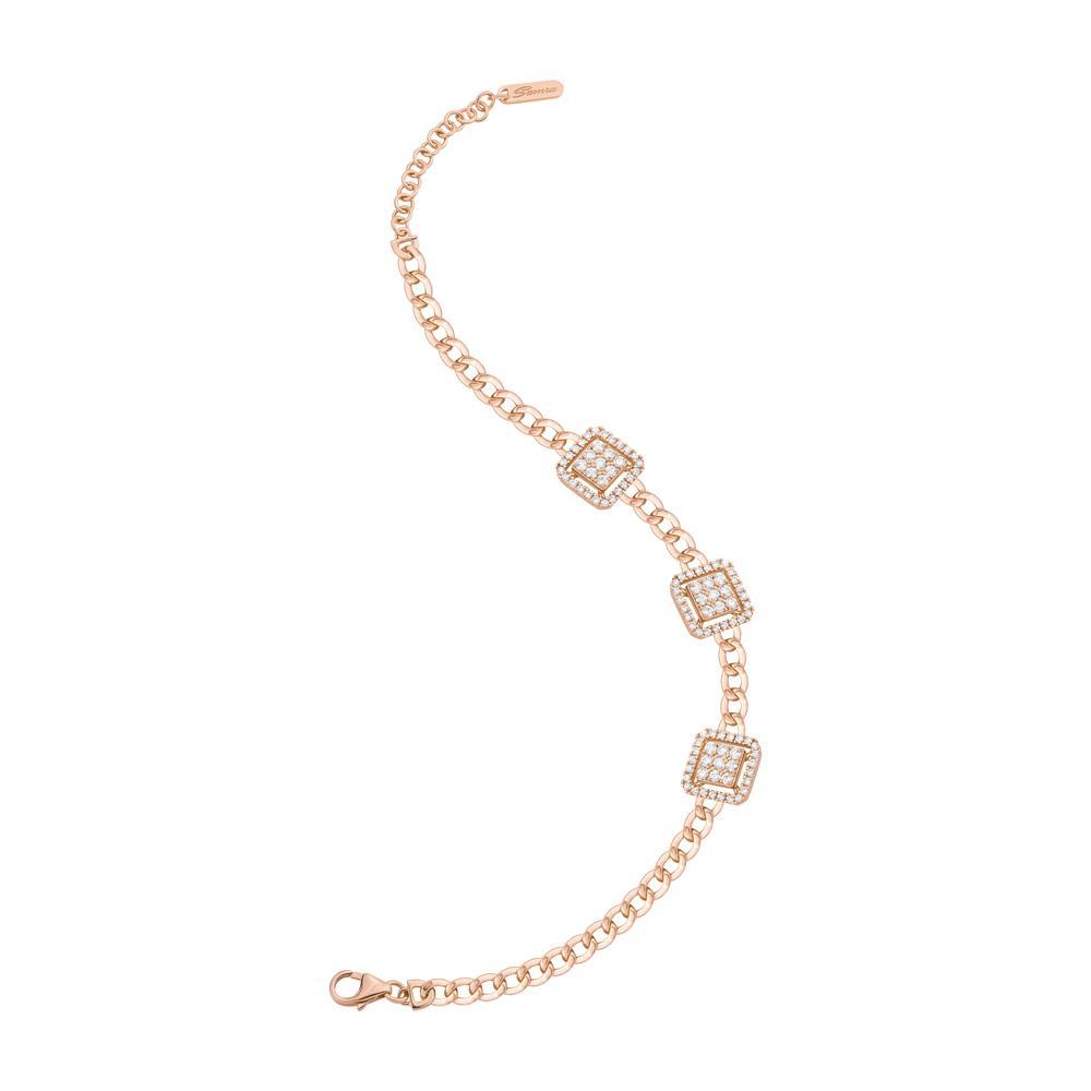 Women’s Rose Gold Quwa Three Square Bracelet Samra Jewellery