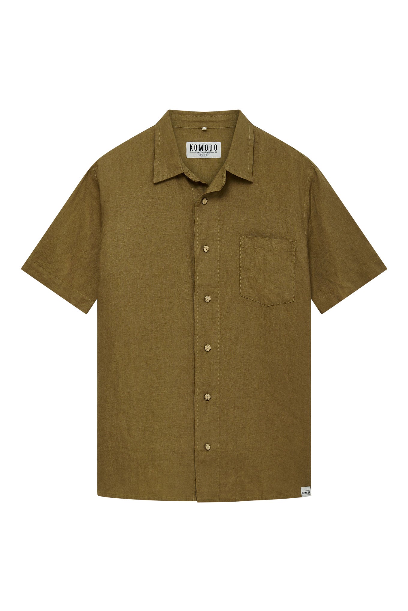 Komodo Men's Black Dingwalls - Linen Shirt Khaki In Brown