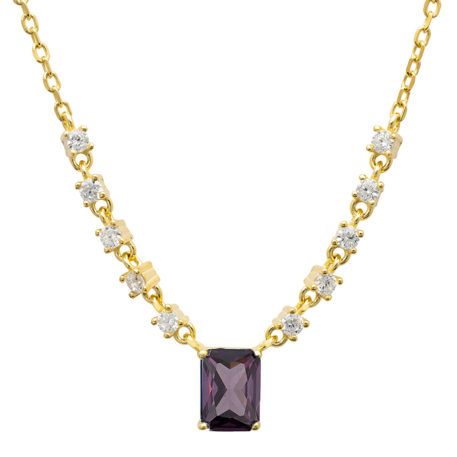 Women’s Pink / Purple / White Claudia Gemstone Pendant Necklace Gold Lilac Amethyst Latelita