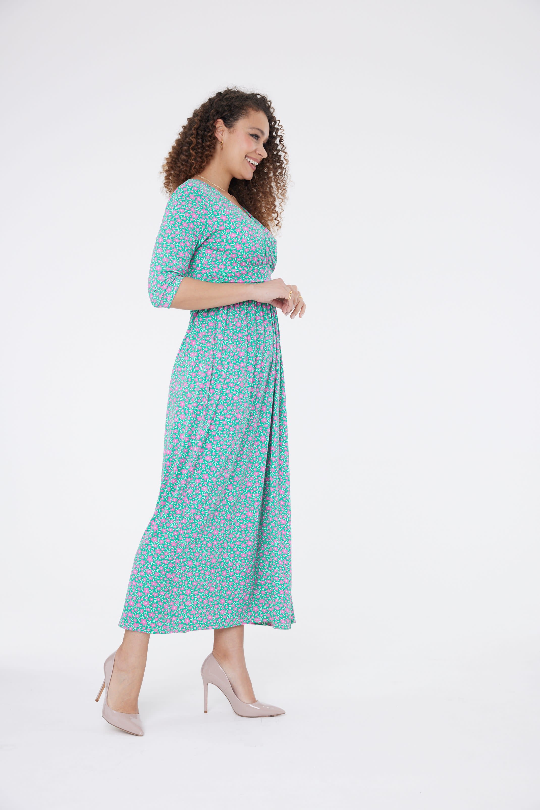 Ditsy Floral Dress Green