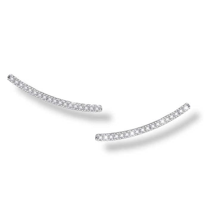 Gold Trip Women's Crystal Bar Ear Climber Earrings In Silver In Metallic