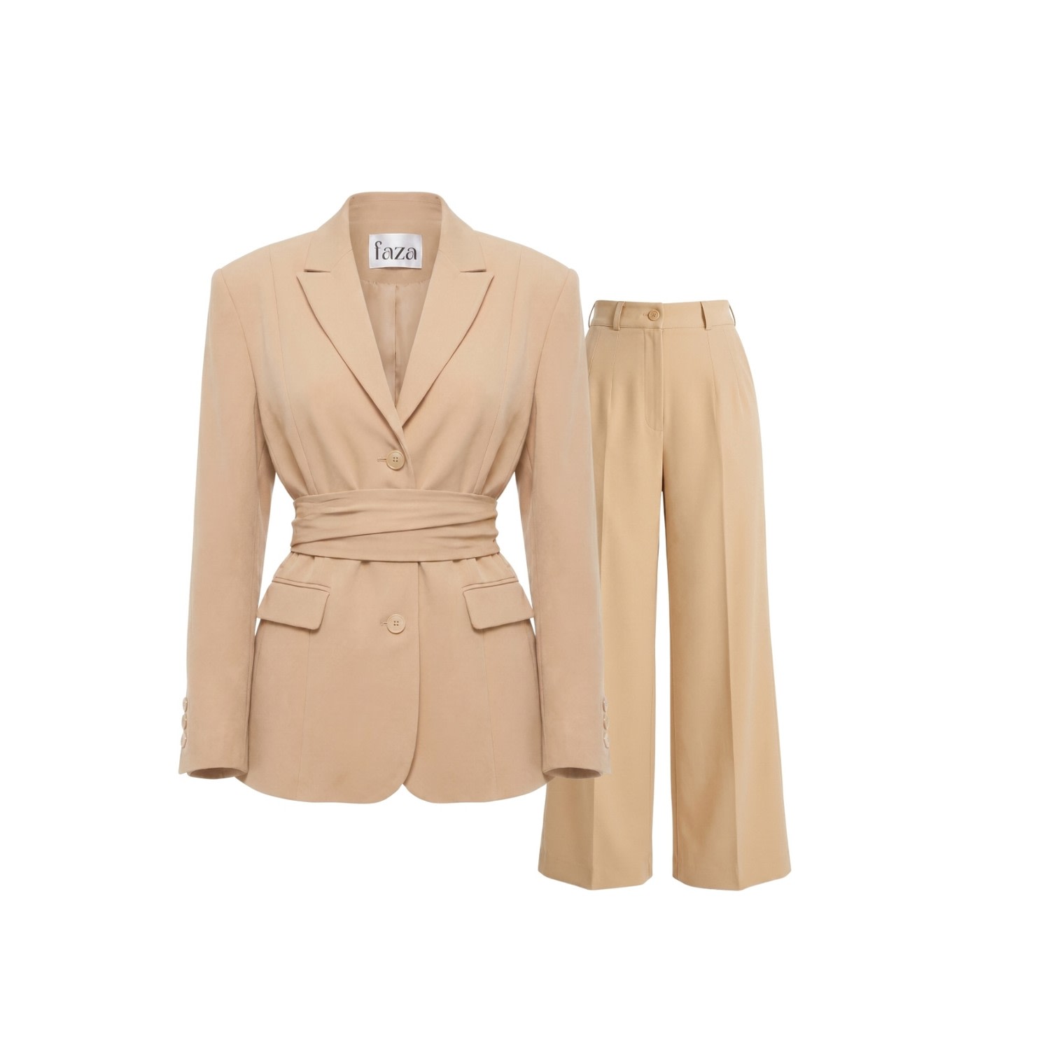 Neutrals The Desert Rose Blazer & Trousers Set | Large | Faza Atelier