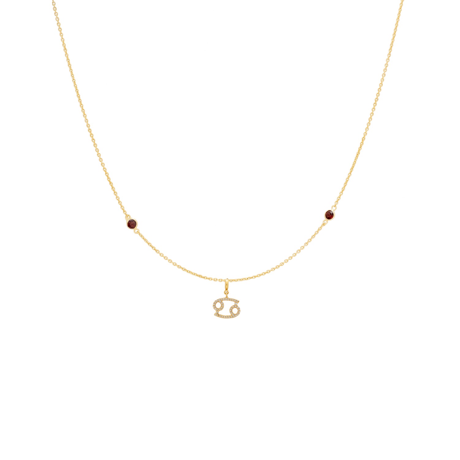 Women’s Gold / Red Zodiac Horoscope Sign Cancer Symbol Necklace Gold Lavani Jewels