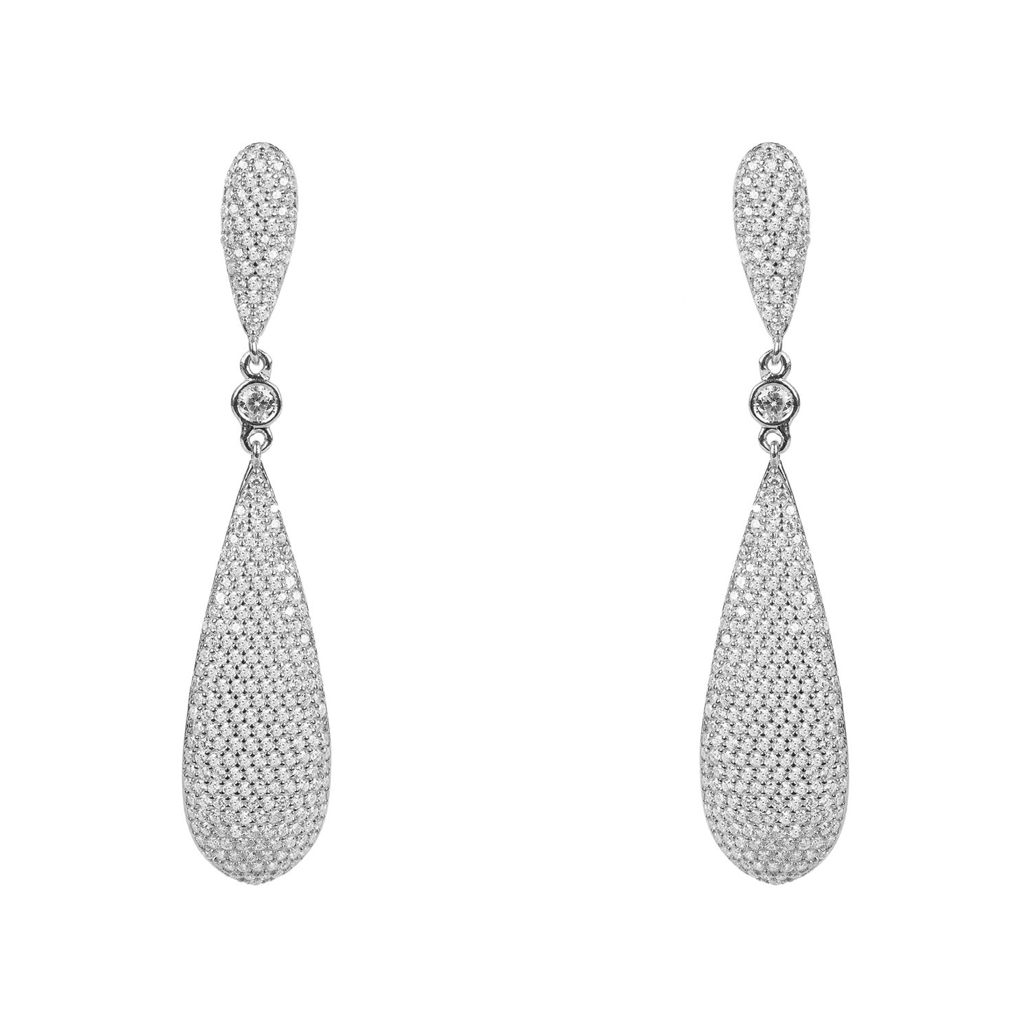 Women’s Silver / White Coco’s Long Drop Earrings Silver Latelita