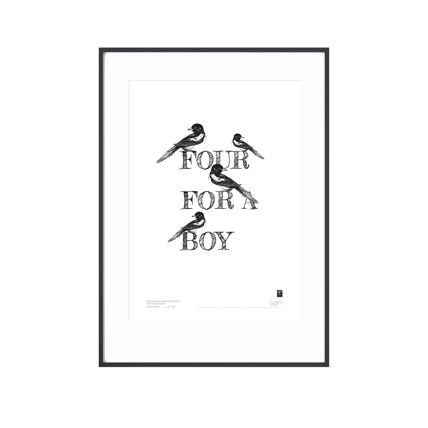 Black The Curious Magpie Series - Four For Boy Curiosity Snug