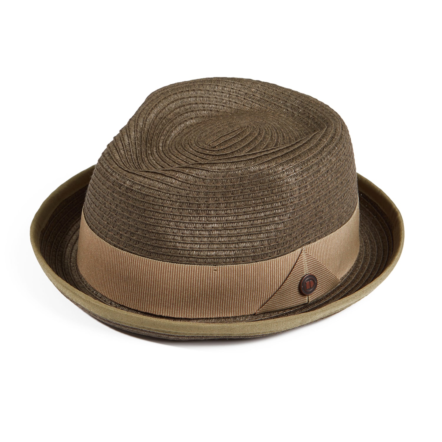 Men’s Green Dasmarca Andy Short Brim Trilby Retro Summer Skimpy Brim Straw Braided Hat - Olive 55Cm Dasmarca Hats