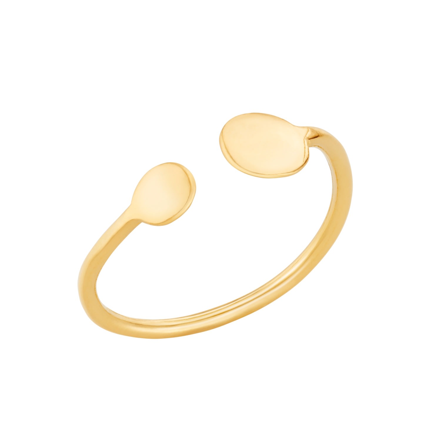 Posh Totty Designs Women's Yellow Gold Plated Mummy & Baby Disc Open Ring