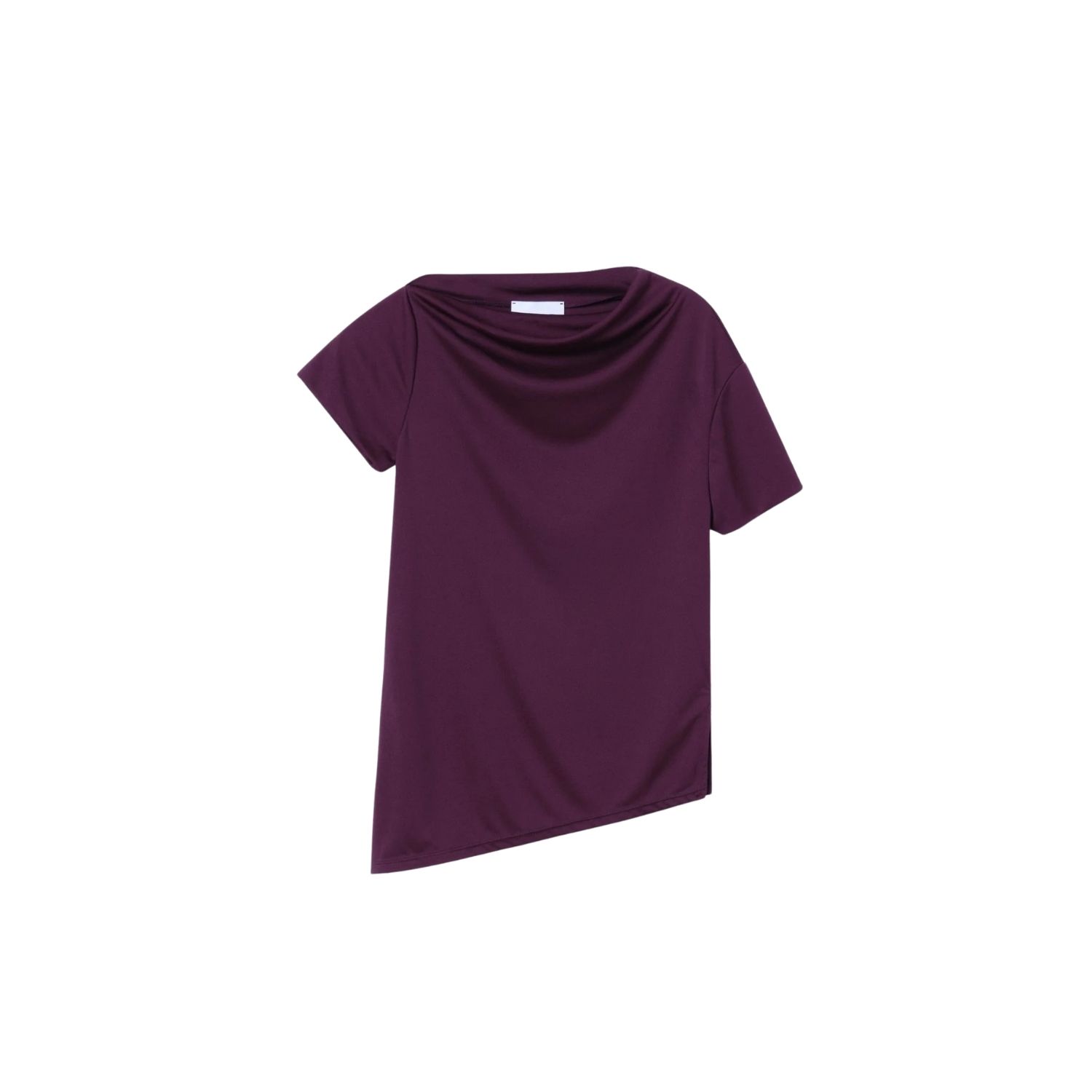 Dal The Label Women's Pink / Purple Asymmetrical Short Sleeve Top Raisin In Pink/purple