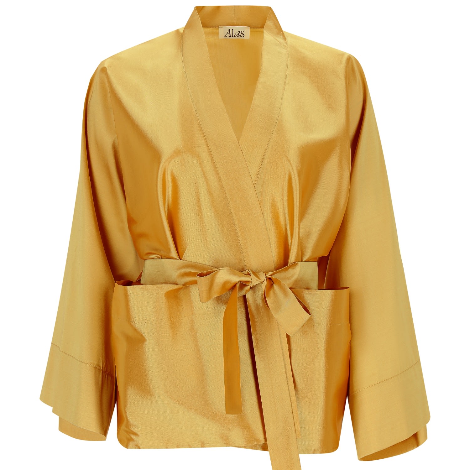 Alas Women's Gold / Yellow / Orange Taffeta Kimono Jacket In Gold In Gold/yellow/orange