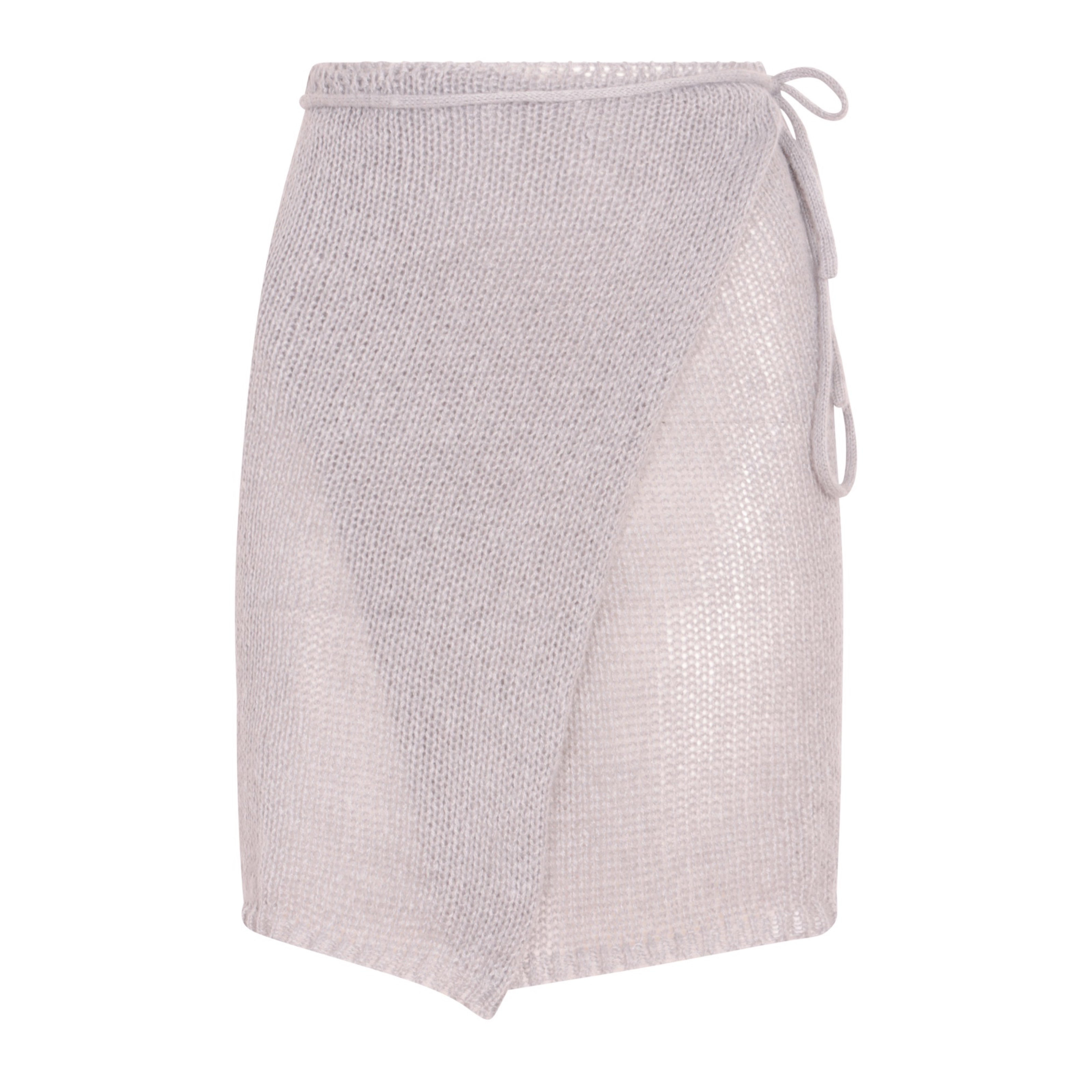 London Atelier Byproduct Women's Grey Wrap Knitted Apron Skirt In Gray