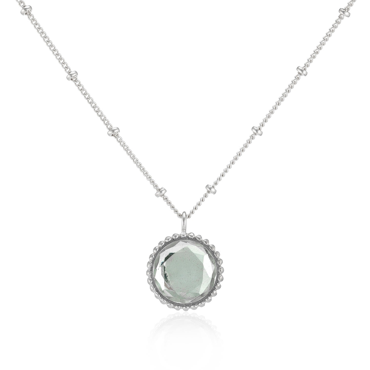 Women’s Barcelona Silver August Birthstone Necklace Green Amethyst Auree Jewellery