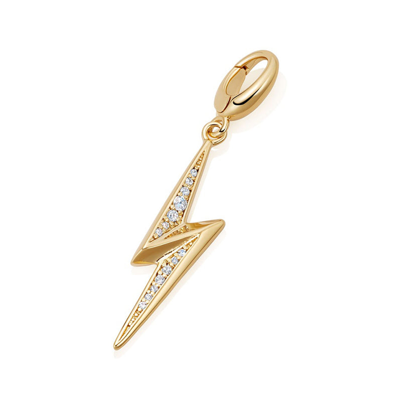 Women’s Gold Pave Lightning Bolt Charm | Amelia Roxanna Jewellery