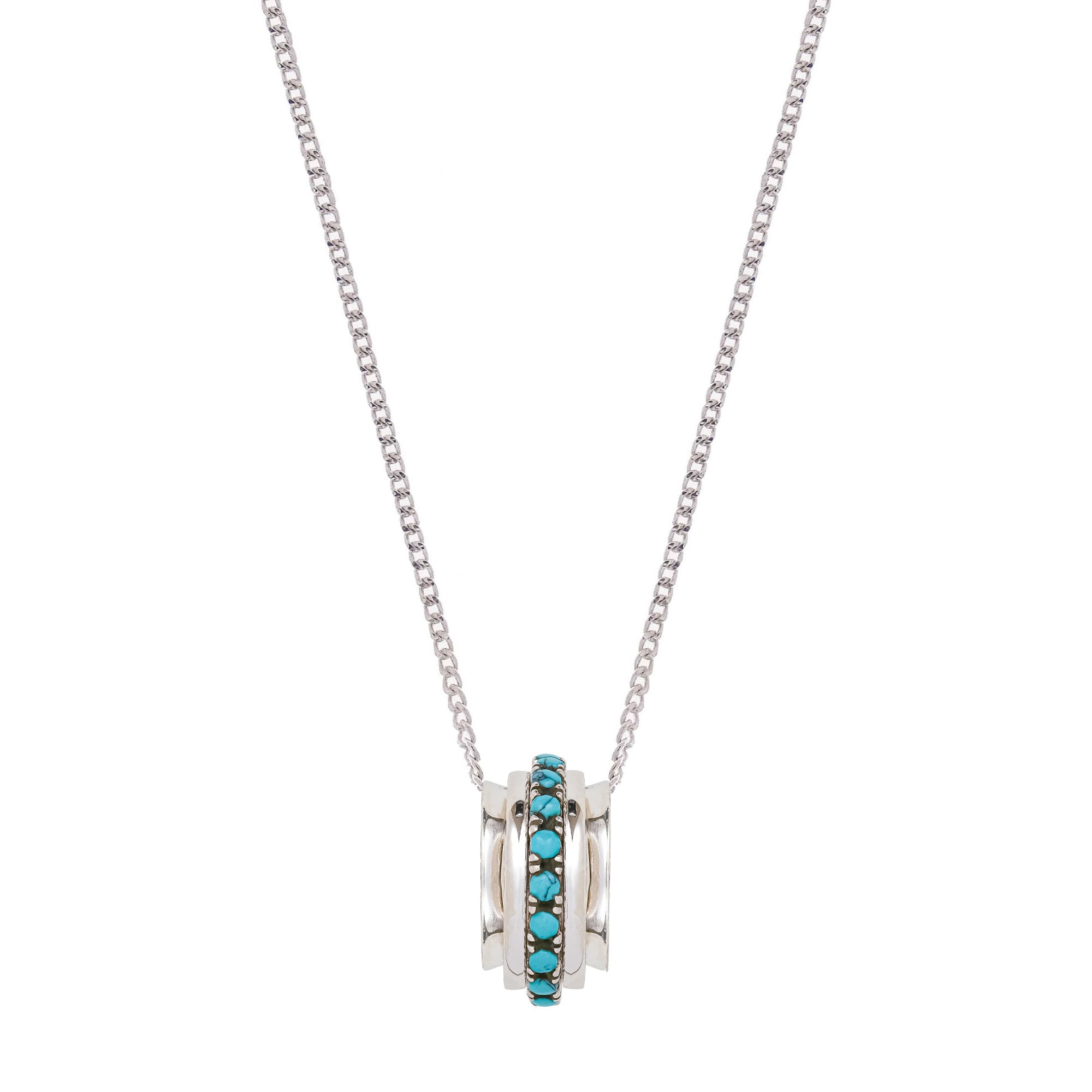 Charlotte's Web Jewellery Women's Parvati Silver Spinning Necklace - Turquoise