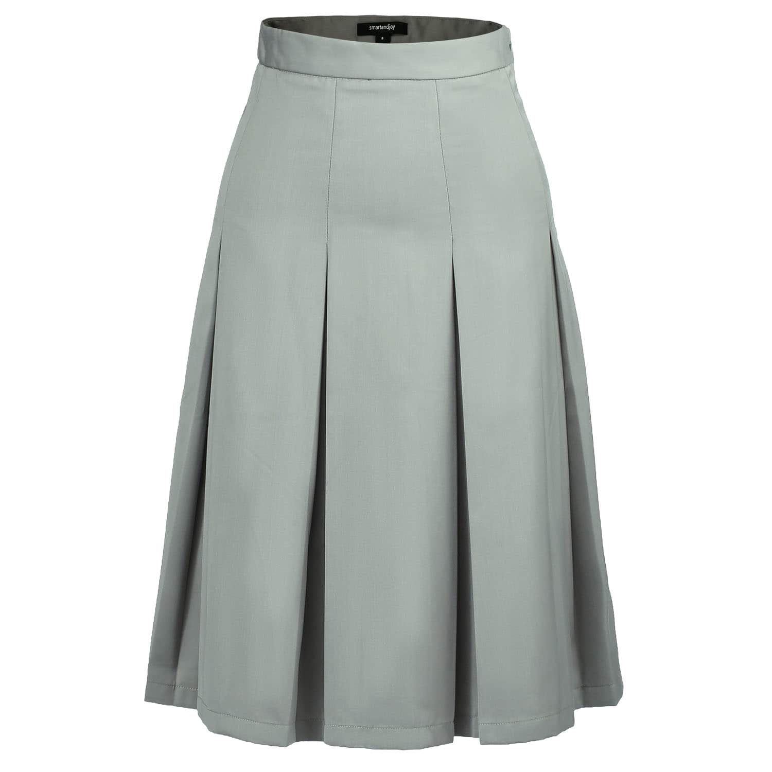 Flared Pleats Skirt - Grey | Smart and Joy | Wolf & Badger