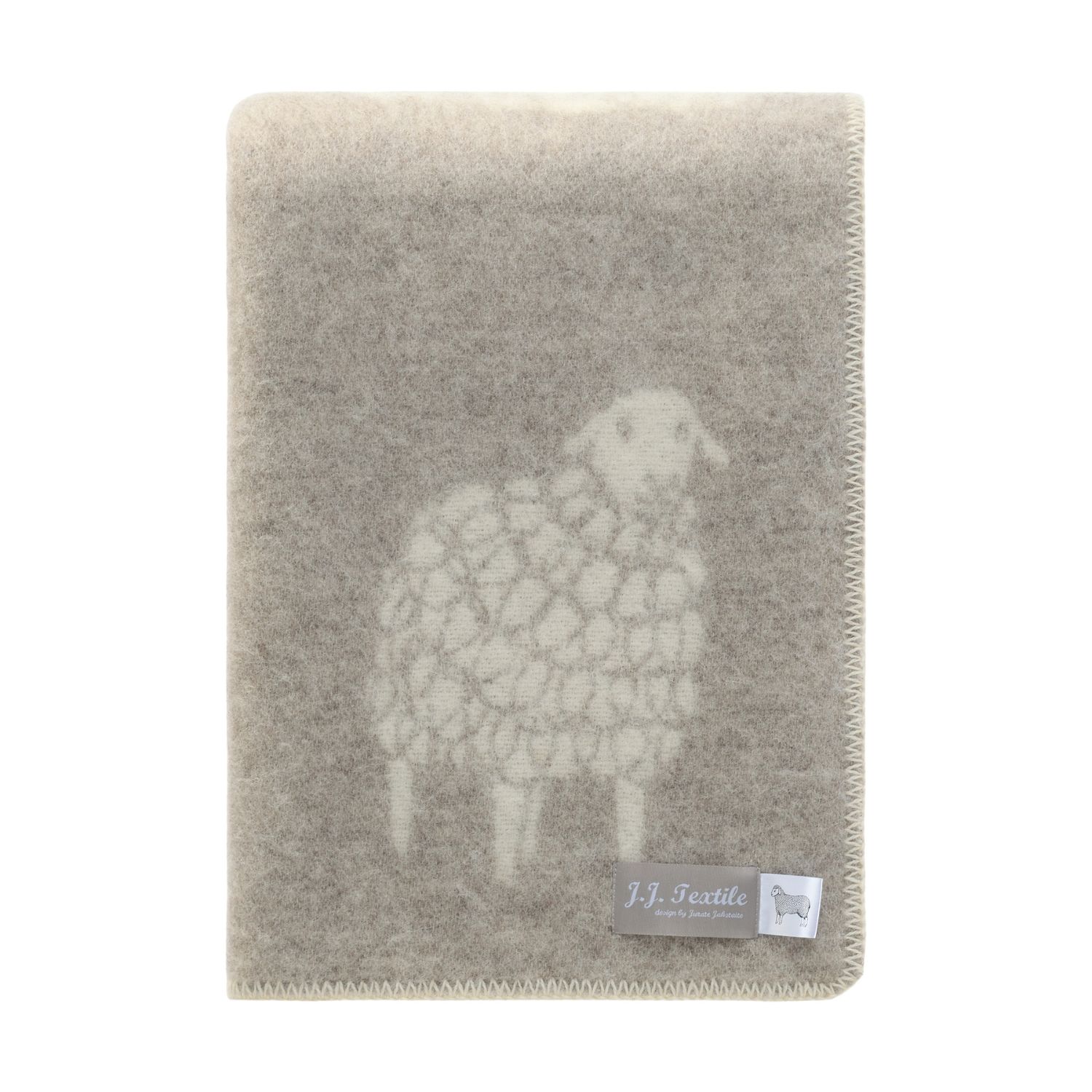 Brown / White Beige Mima Sheep Blanket J. j.textile