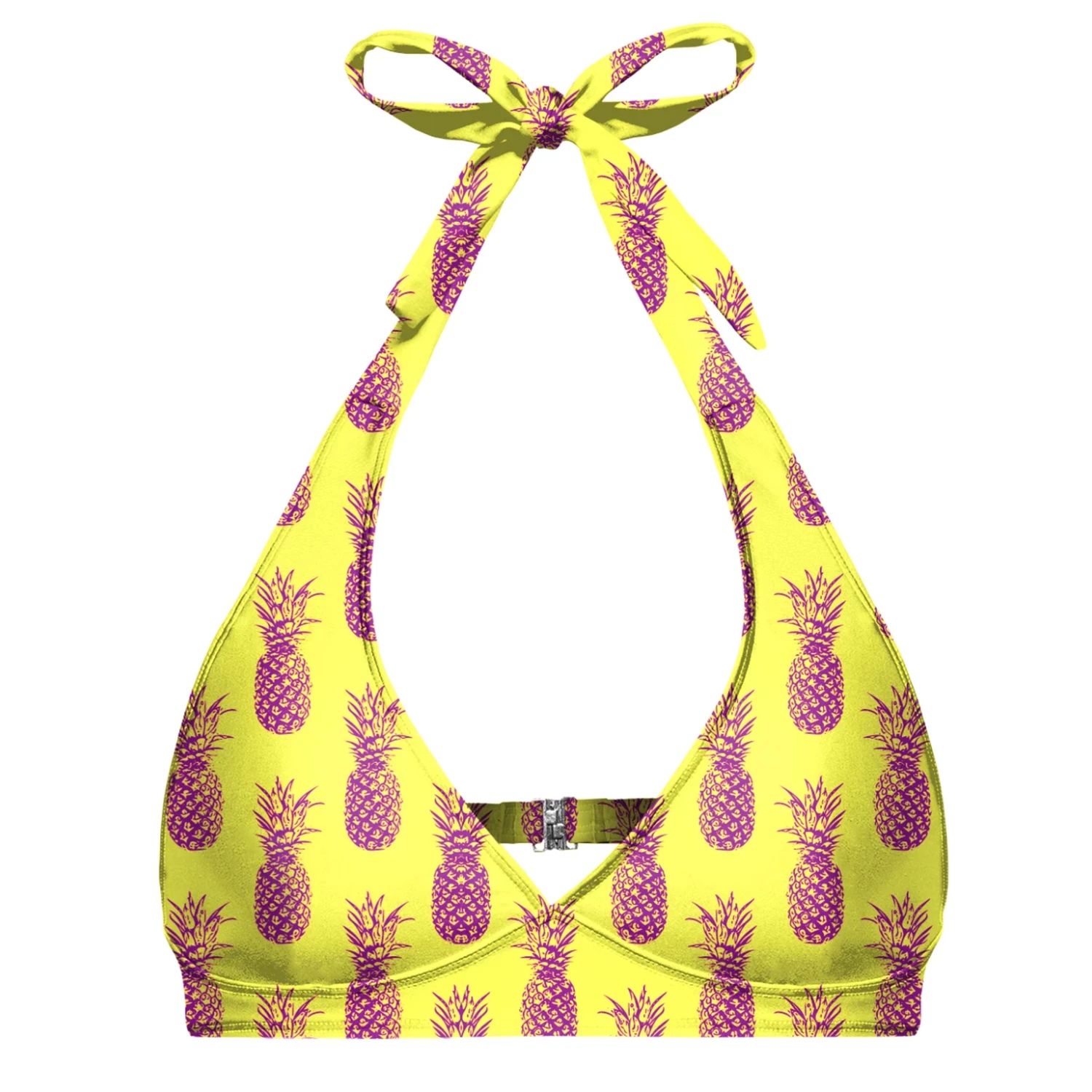 Aloha From Deer Women's Yellow / Orange Hawaii Pineapple Halter Neck Bikini Top In Yellow/orange
