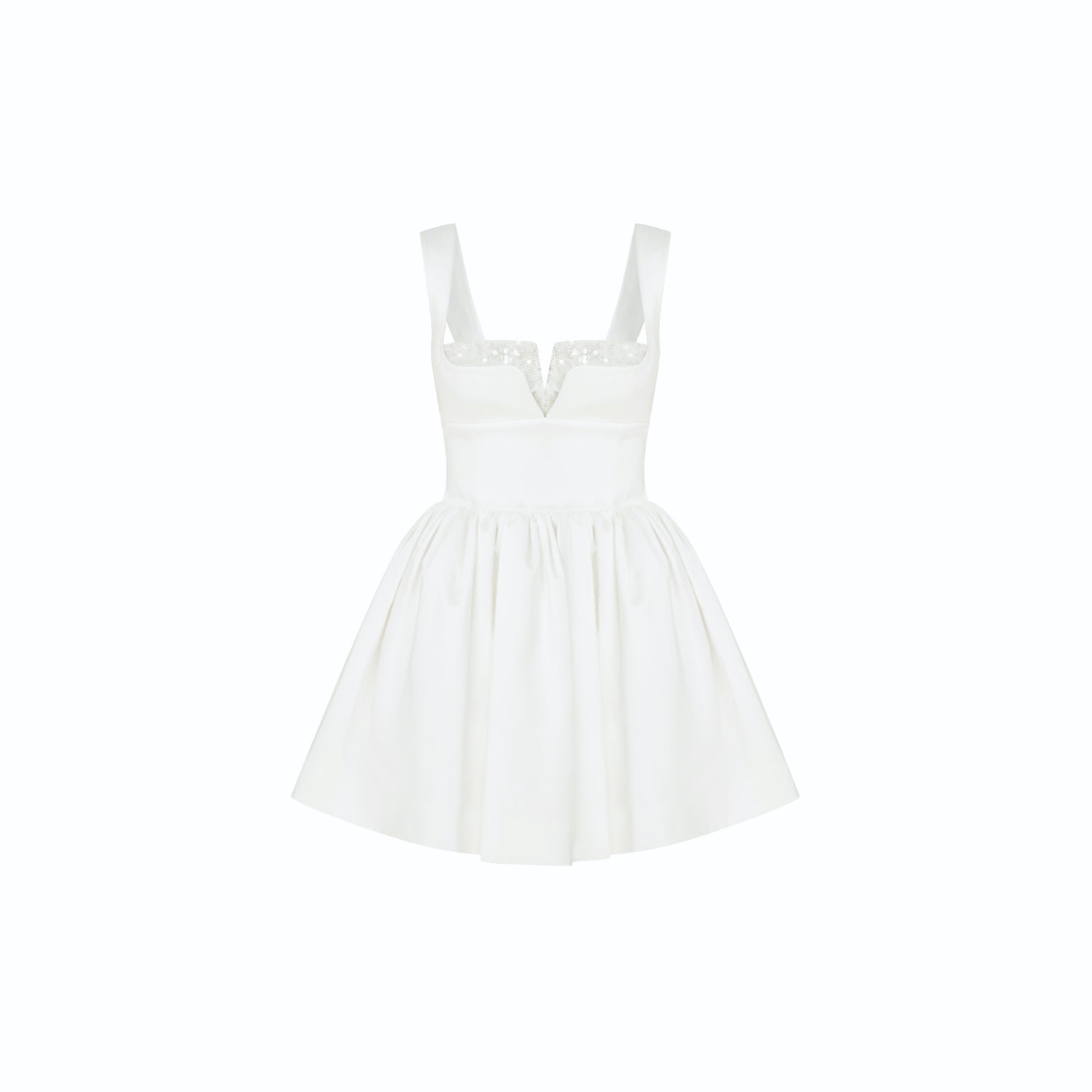 Shop Nazli Ceren Women's Leanne Satin Mini Dress In Lily White