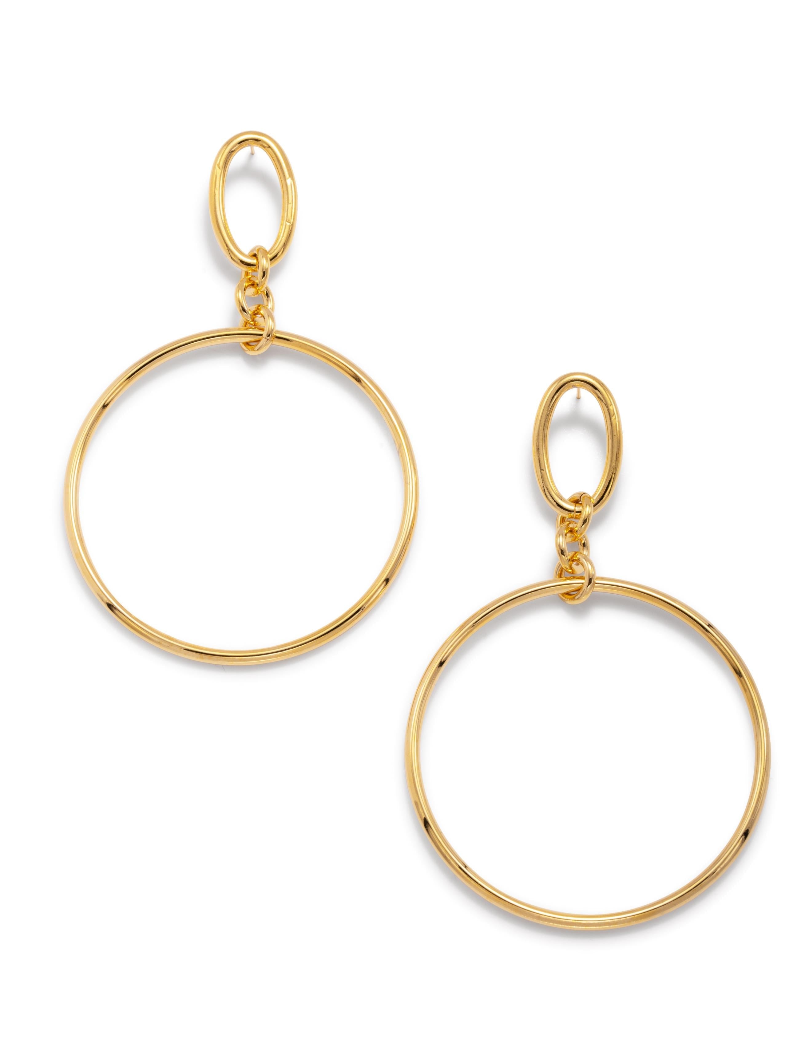Jaredjamin Women's Gold Ophelia Drop Hoop Post Earrings