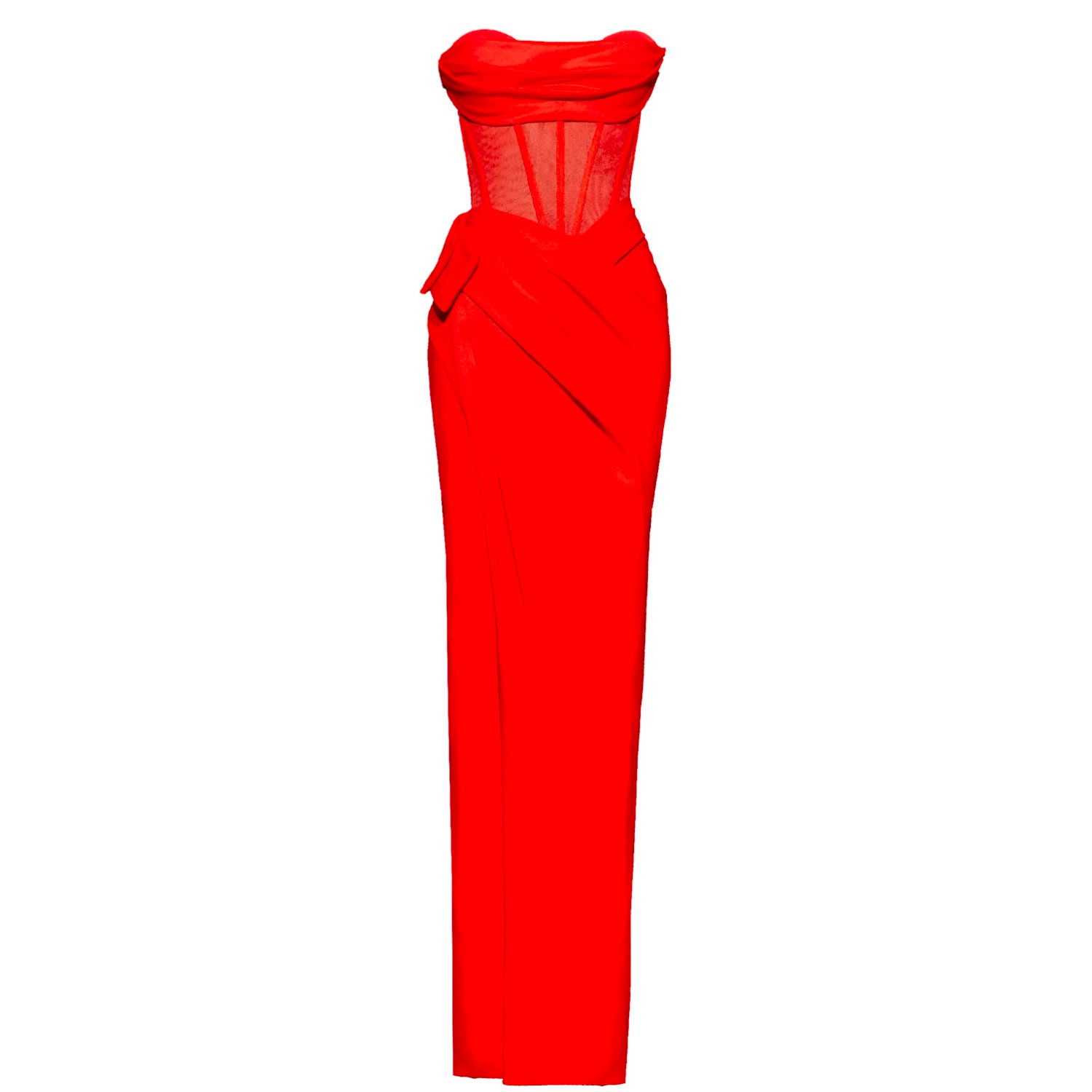 Women’s Palermo Corset High Slit Gown Red Extra Small Angelika Jozefczyk