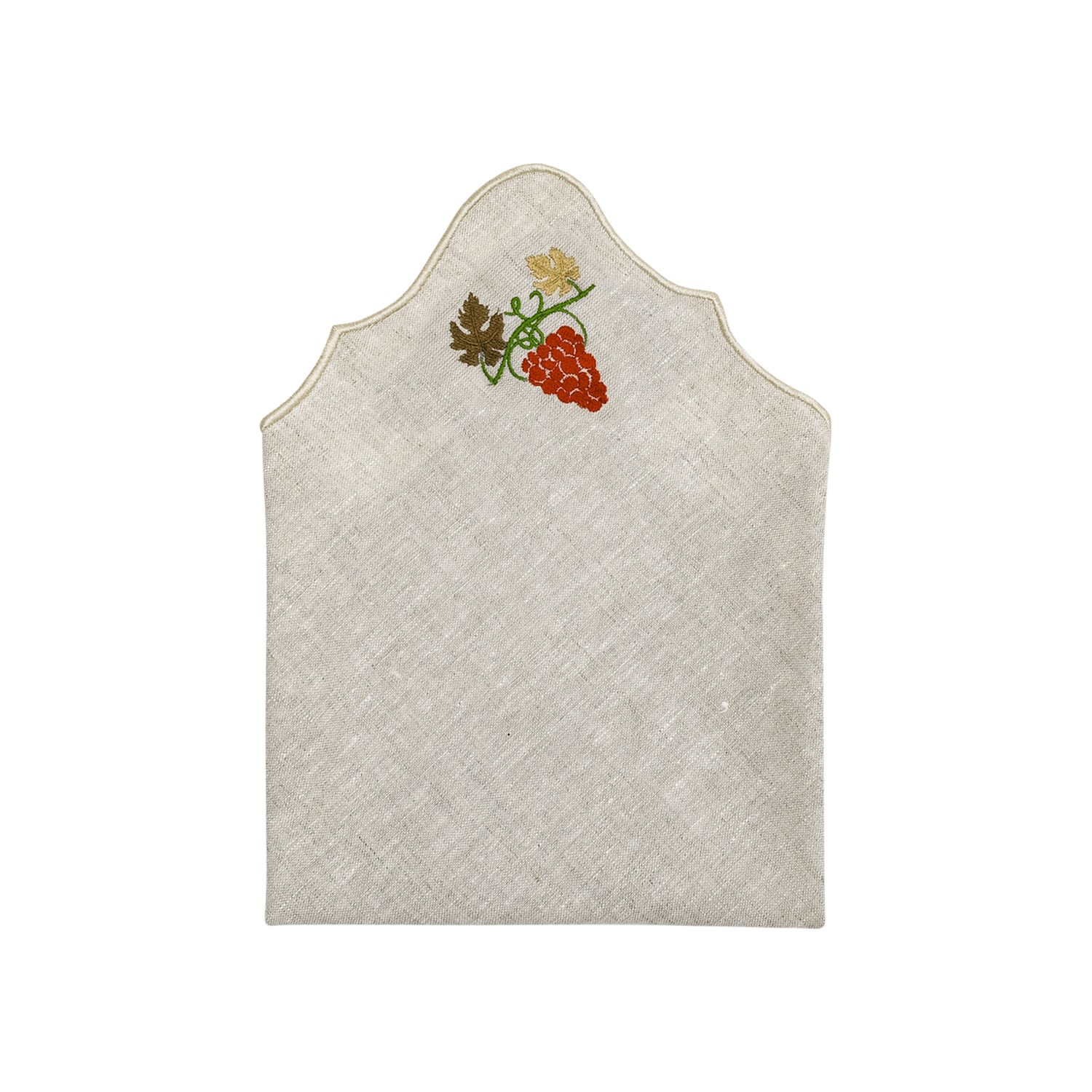 Km Home Collection Grape Embroidery Linen Napkin - Set Of 2 In Neutral