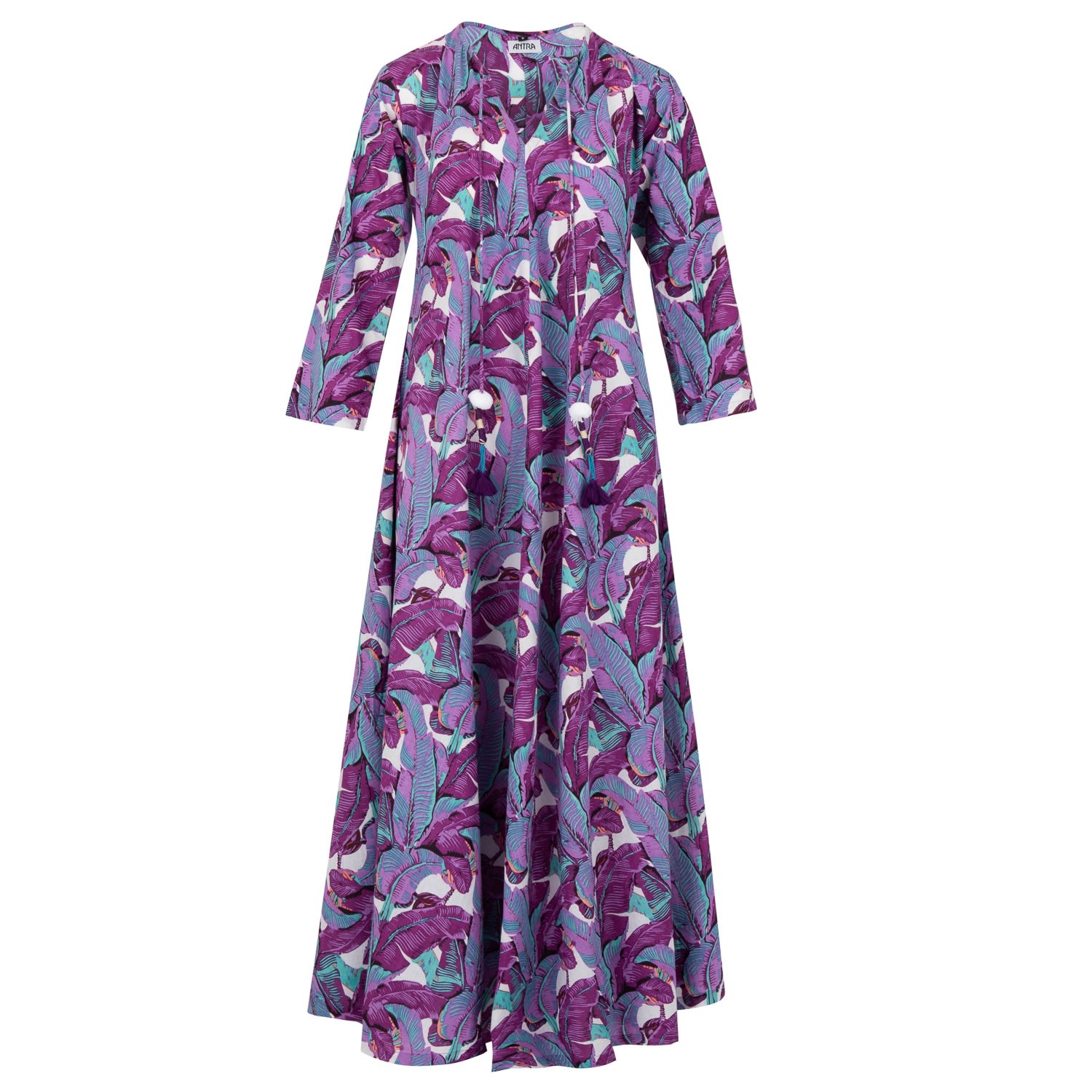 Antra Designs Women's The Iris Cotton Kaftan In Purple