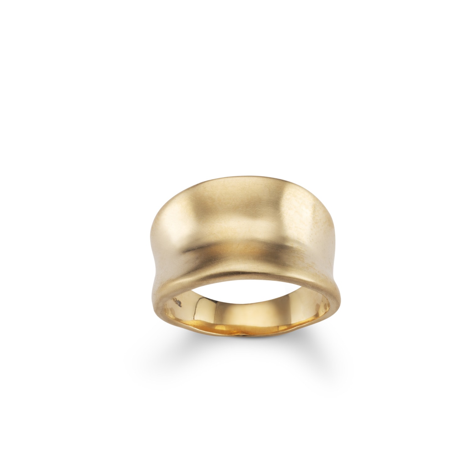 Lulu And Boo Jewellery Women's Brushed Solid Nine Carat Gold Saddle Ring In Gold