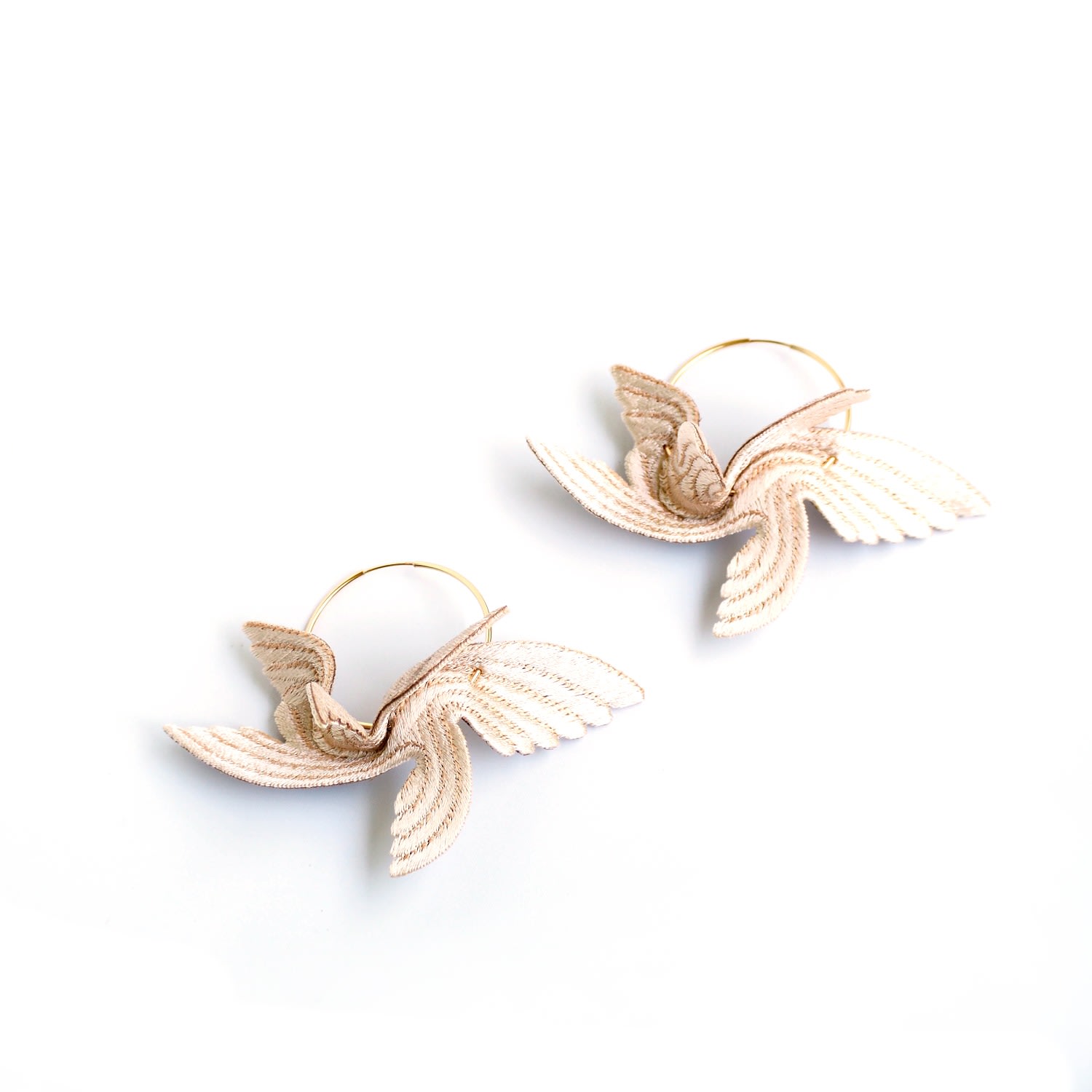 Nana Watanabe Women's White Joy Little Bird Embroidery Earrings - Ivory