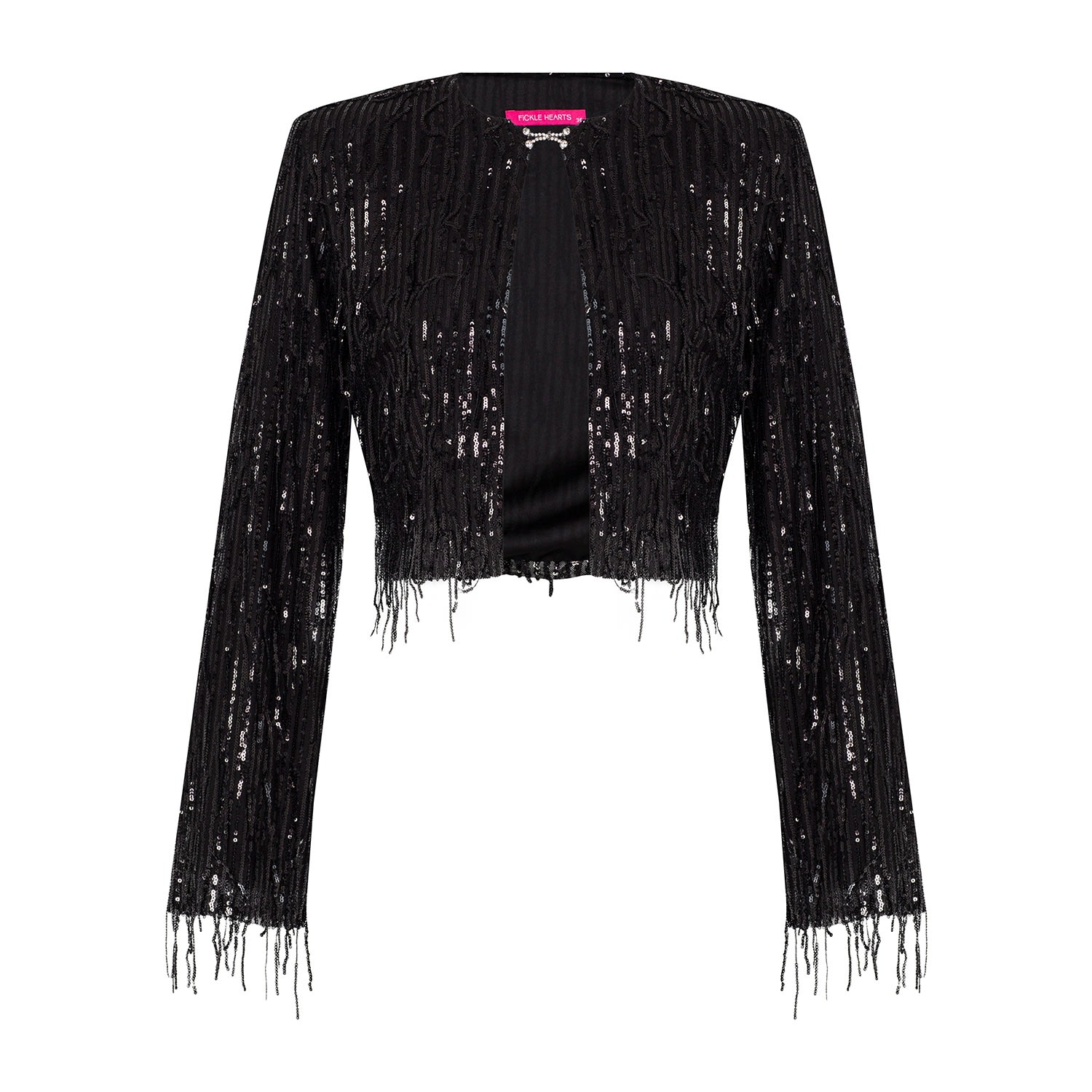 Women's Mazie Black Sequin Jacket | Xxs | Fickle Hearts