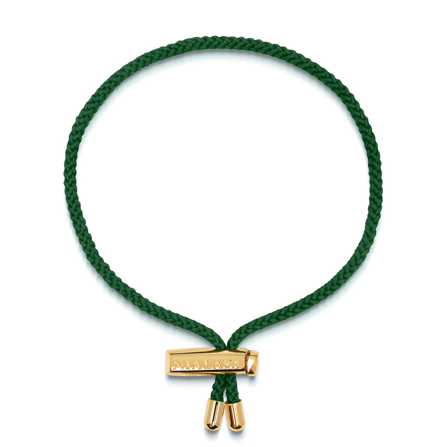 Men's Green String Bracelet With Adjustable Lock, Nialaya