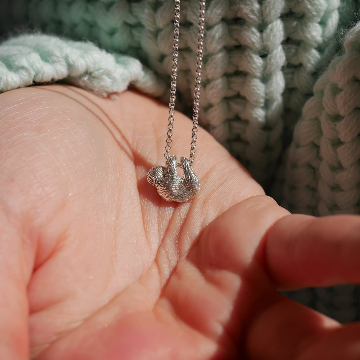 Sterling silver sales sloth necklace