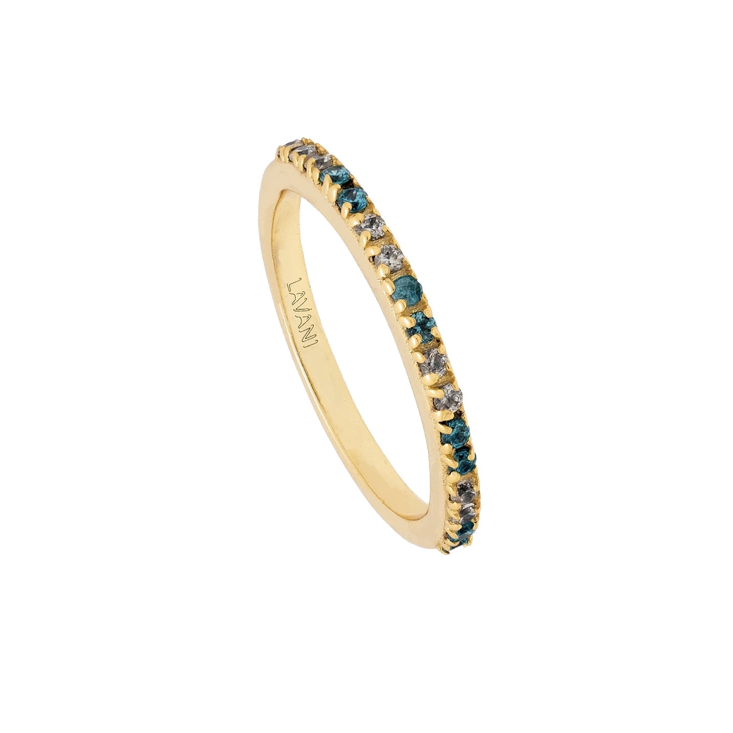 Women’s Neutrals Aquamarine Goldplated Diya Ring Lavani Jewels