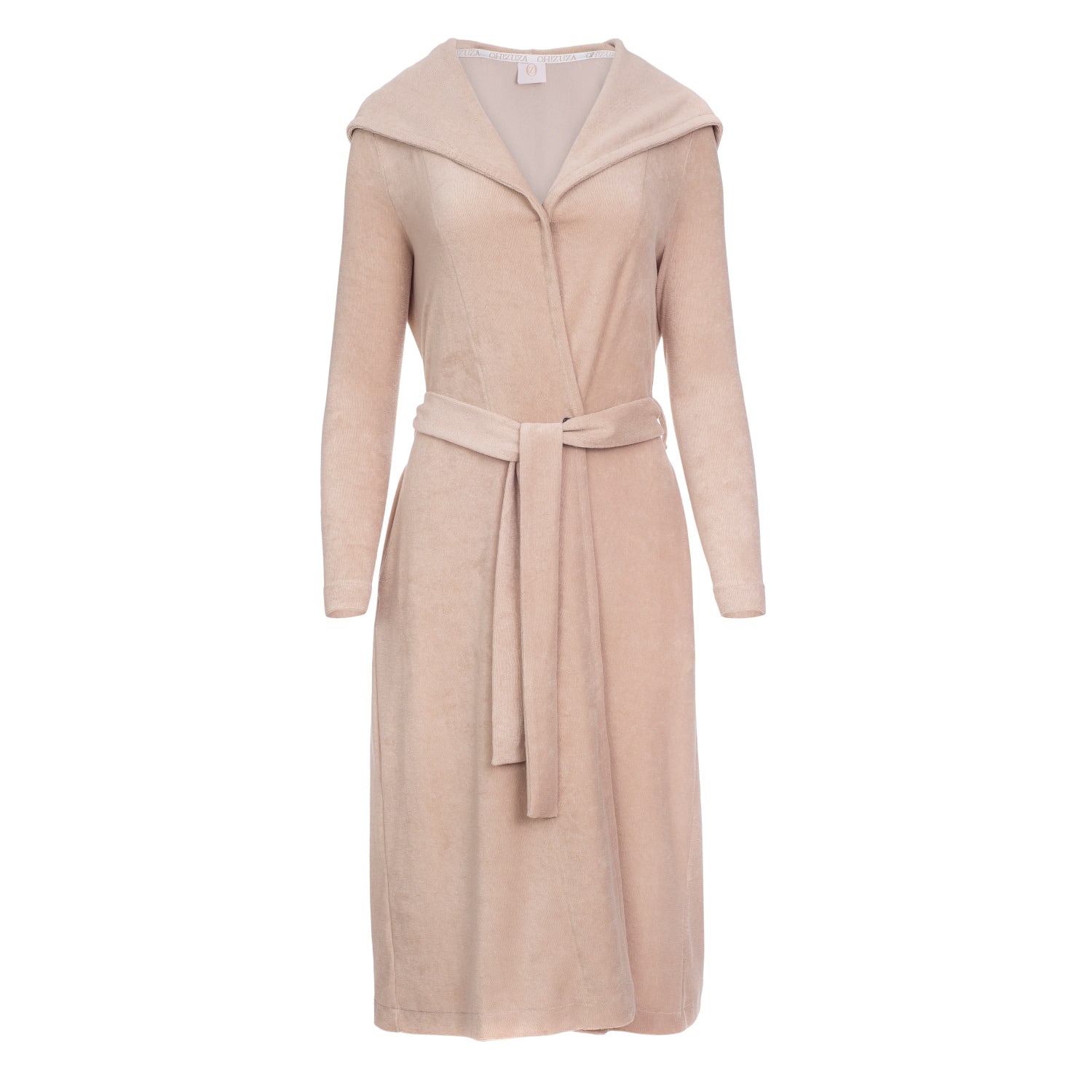 Oh!zuza Night&day Women's Neutrals / Brown Cotton Terry Hooded Robe In Brown