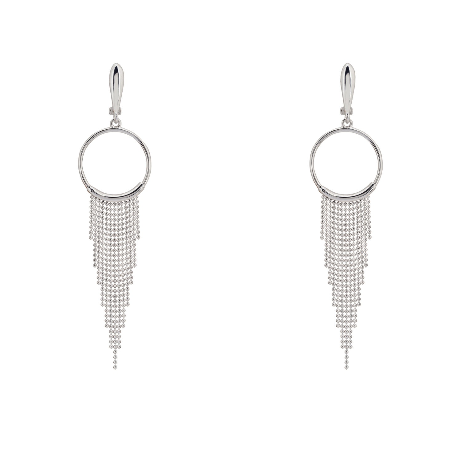 Women’s Studio 54 Tassel Hoop Earrings Silver Latelita