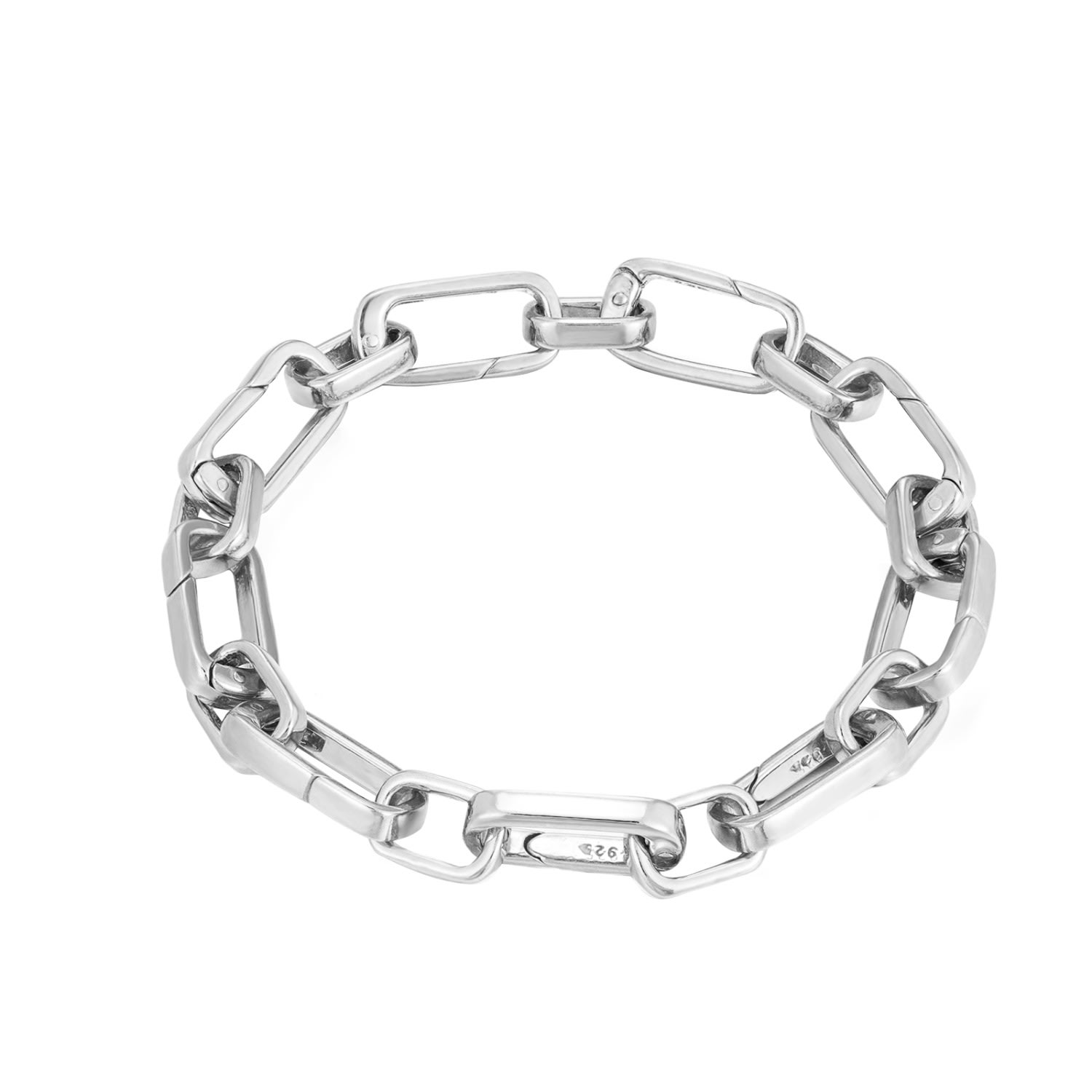 Women’s Ecoated Sterling Silver Chunky Interlocking Detachable Chain Bracelet Seol + Gold