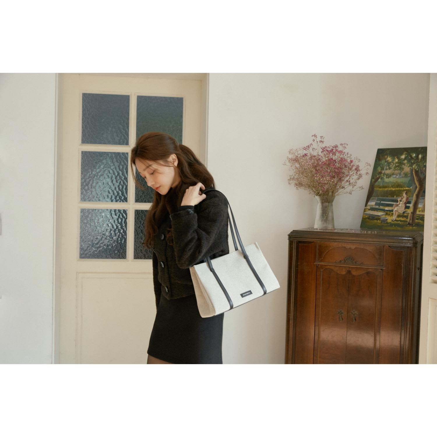 ◆MARHEN.J◆ Ravi Mini Canvas Daily Cross Bag MJ1092393 Ricky Mini - Canvas - Black | MARHEN.J | Wolf & Badger