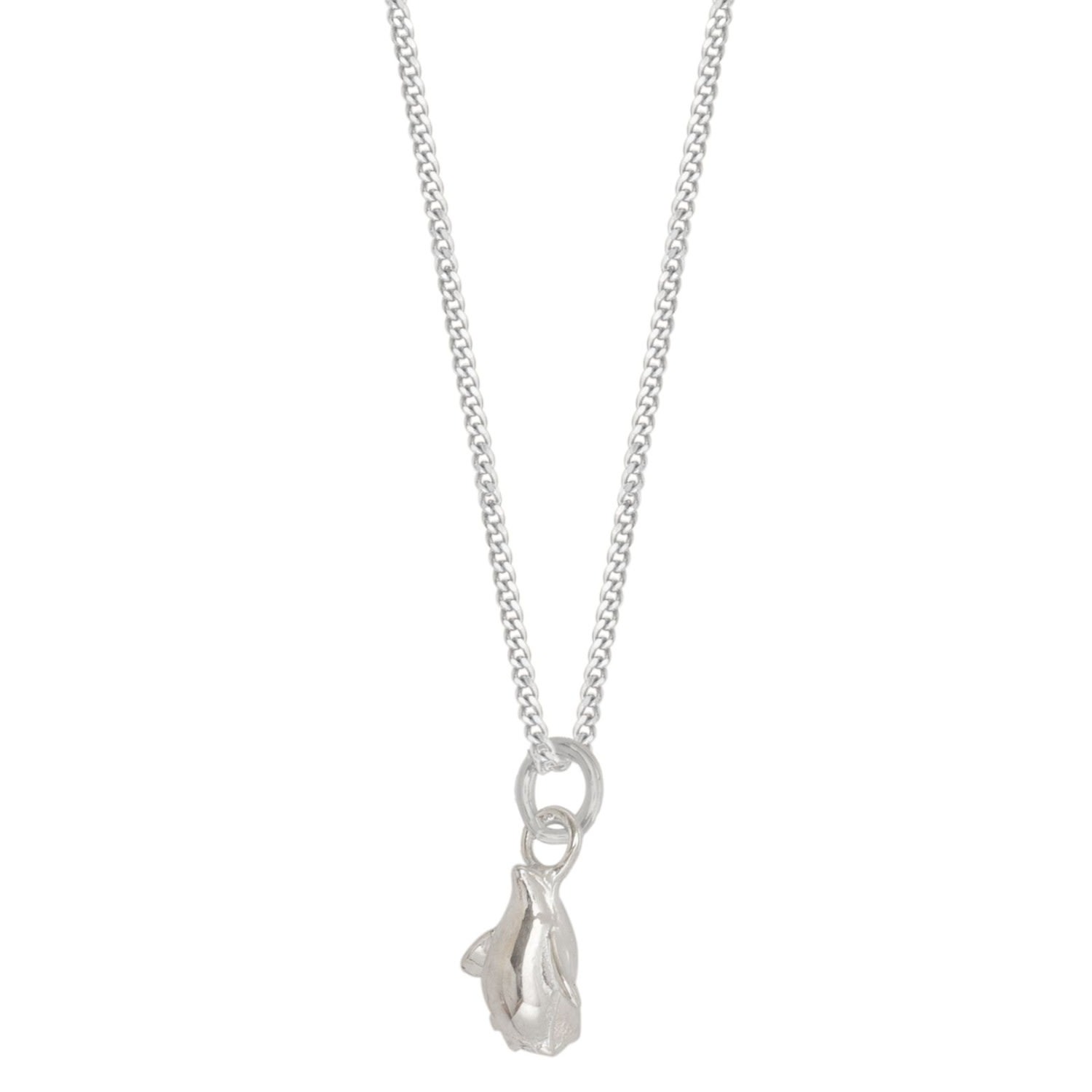 Lime Tree Design Women's Tiny Penguin Pendant Necklace Sterling Silver In Burgundy
