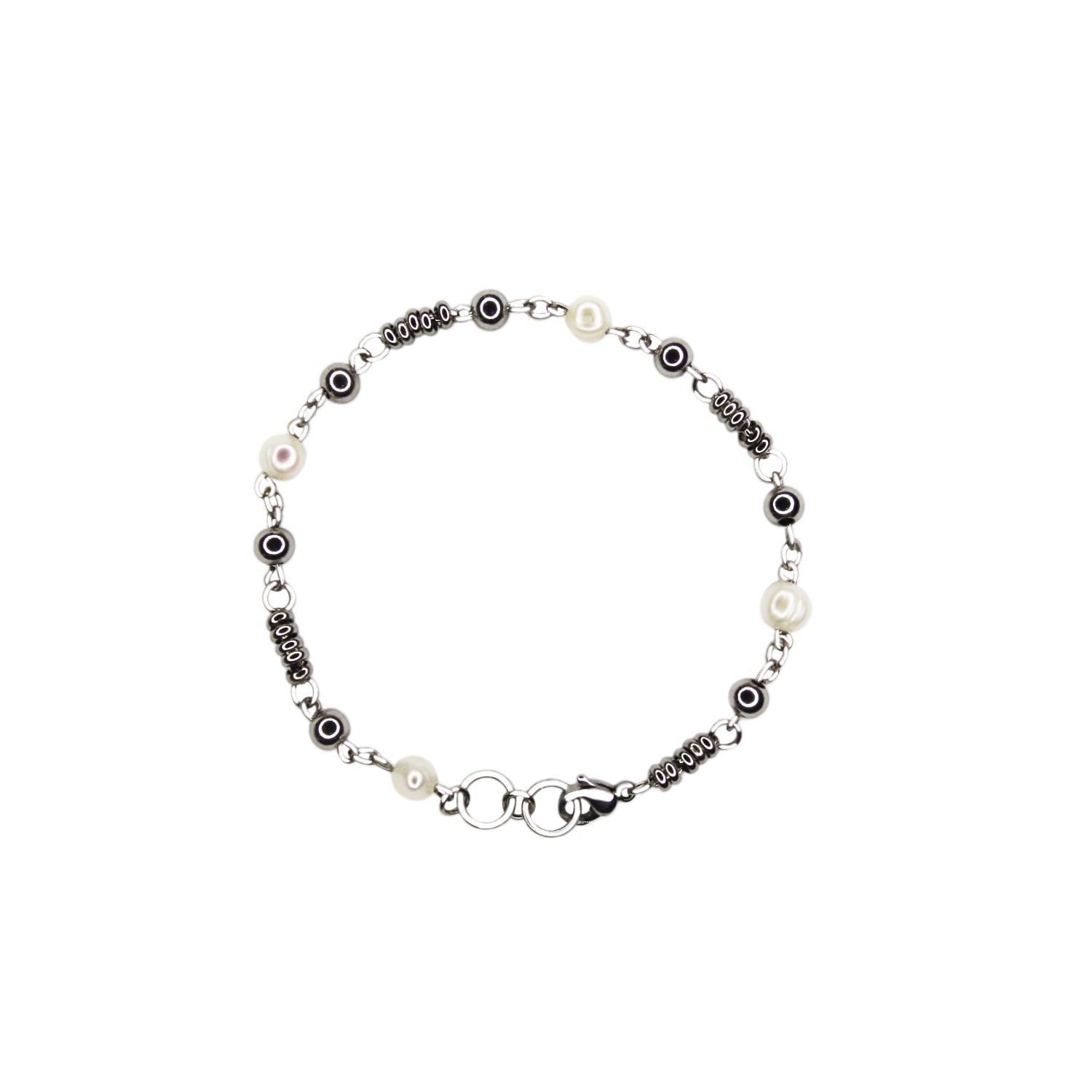 Men’s Timeless Silver Pearl Bracelet Mhart