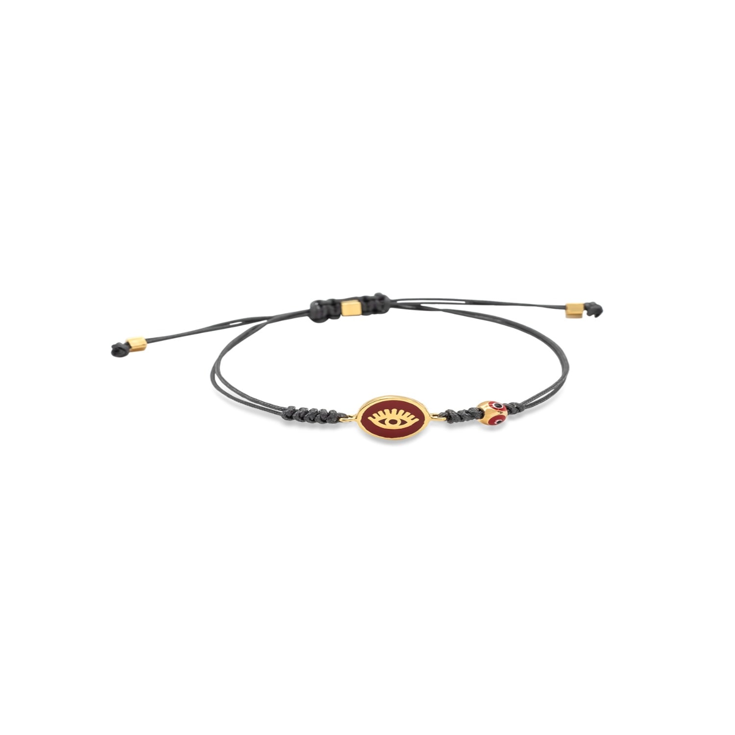Atelier Petites Pierres Women's Red / Gold / Black Red Eye - Luck Bracelet In Black