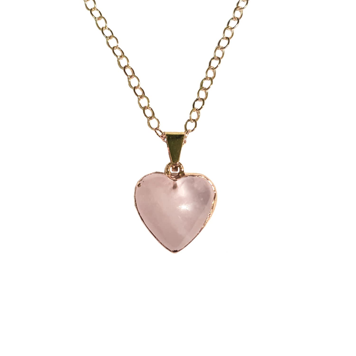 heart shaped rose quartz pendant