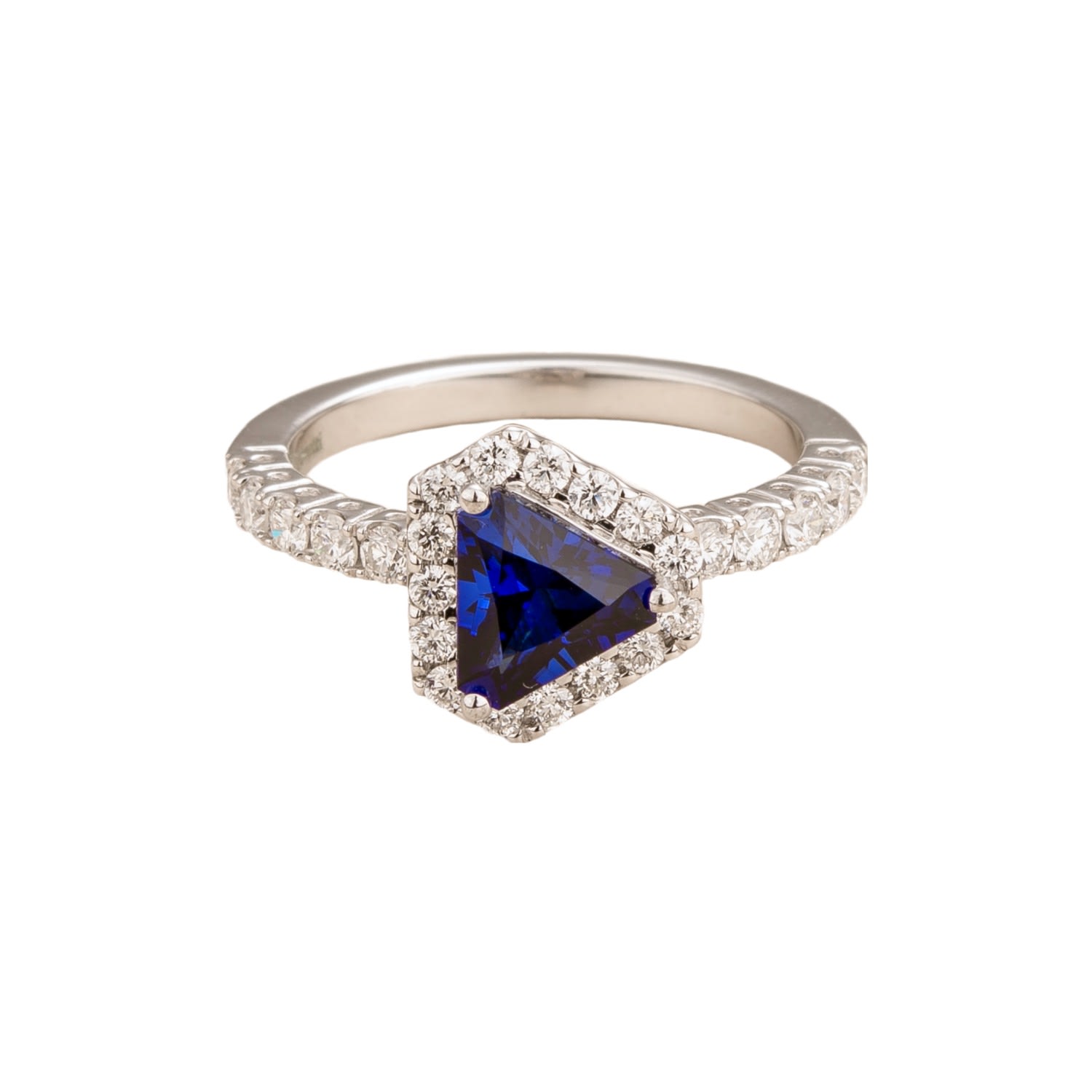 Women’s Blue / White / Silver Diana Ring In Blue Sapphire & Diamond Juvetti