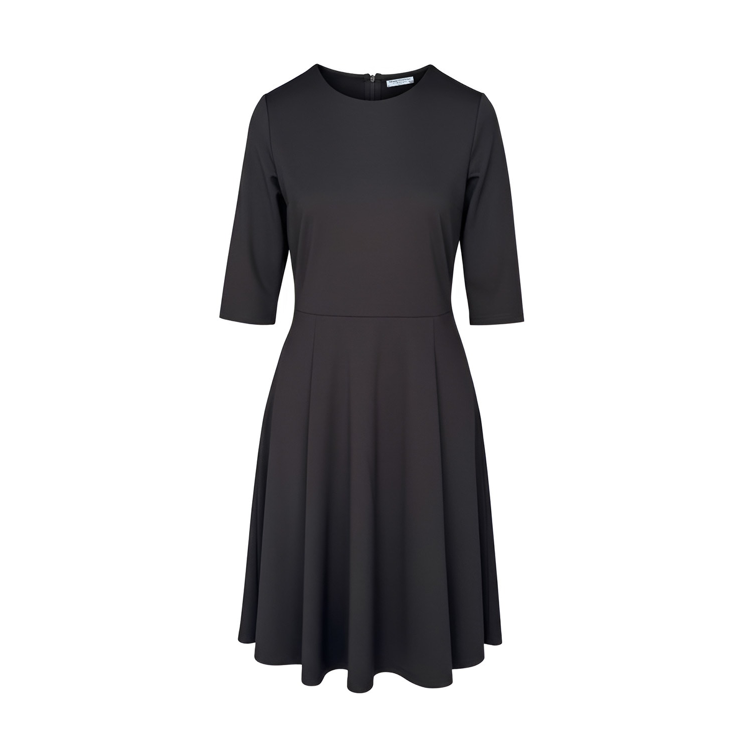 Haris Cotton Women's Long-sleeve Ponte Dress With Pleats Black