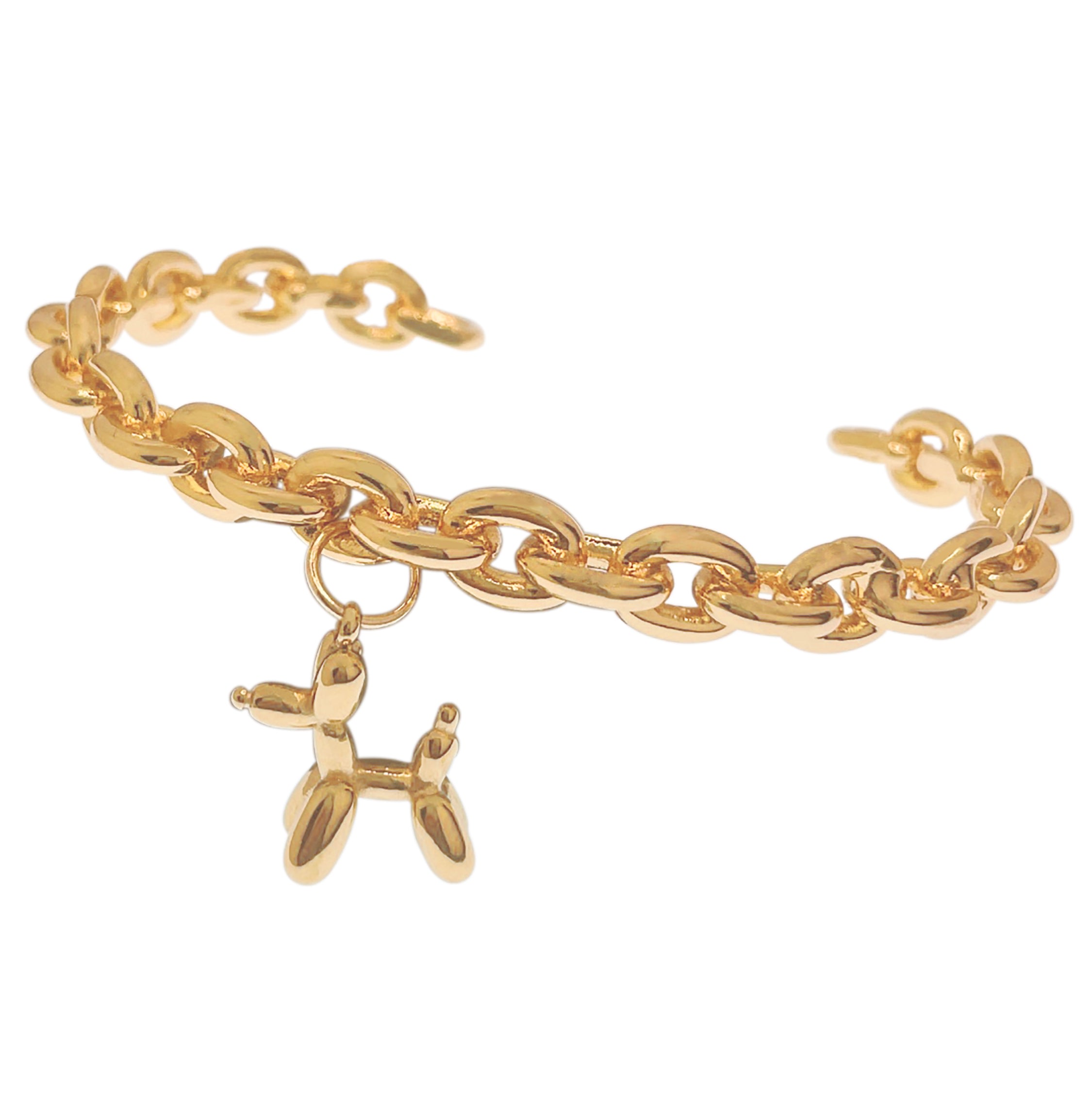 Women’s Balloon Poodle Gold Cuff Bracelet - Gold Ninemoo