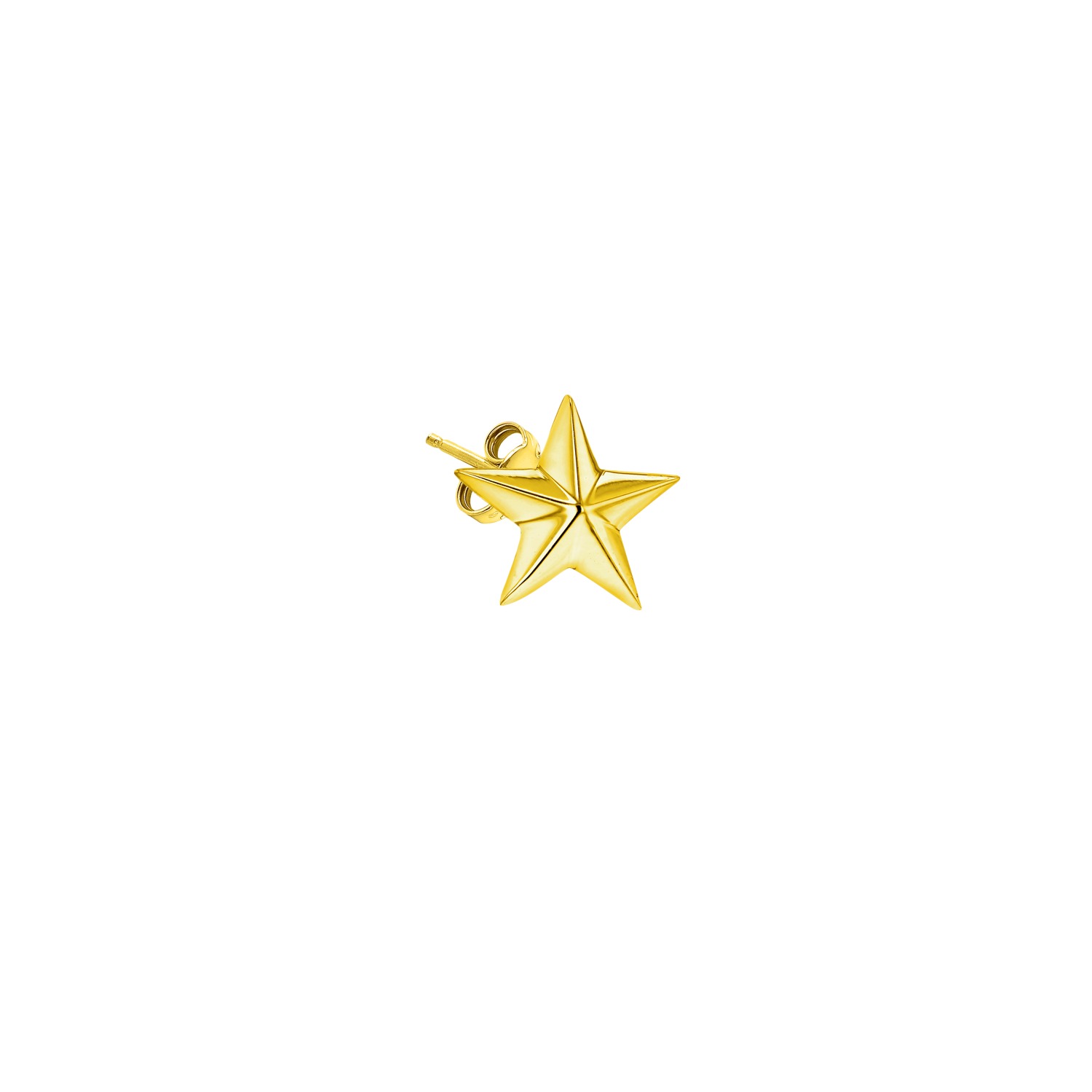 True Rocks Men's Star Stud Earring 18kt Gold Plated In Gold