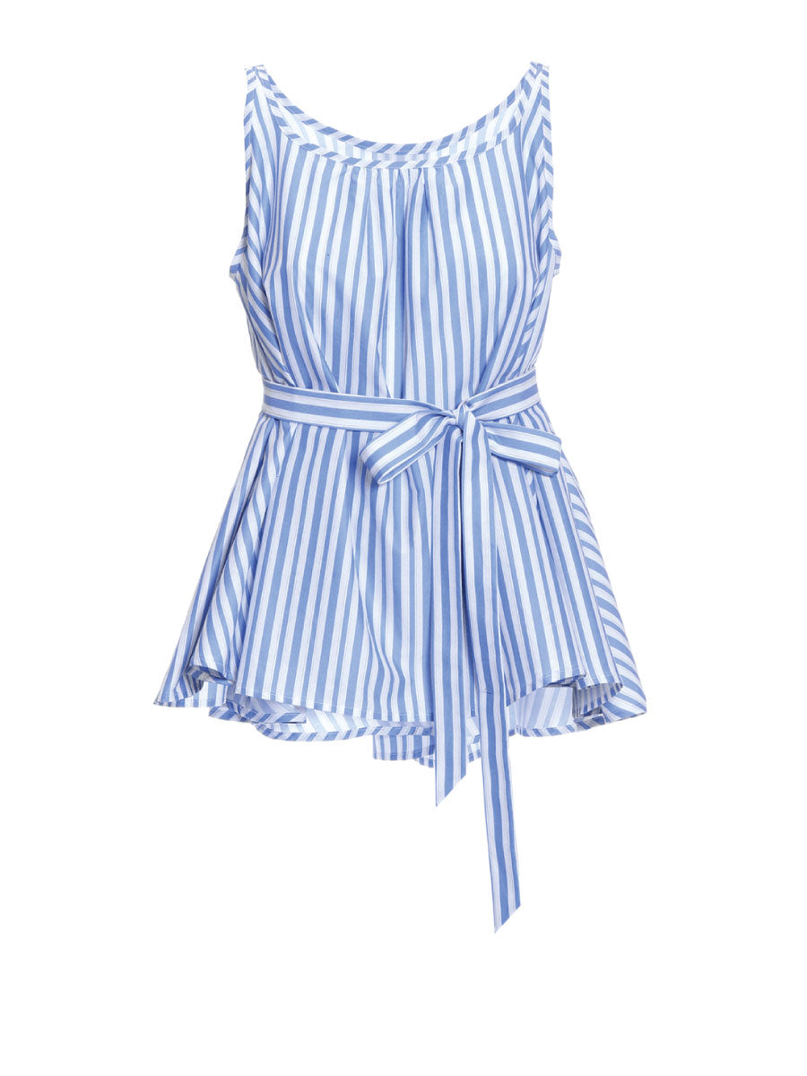 Helene Galwas Women's Blue Betti Top Striped In Blue