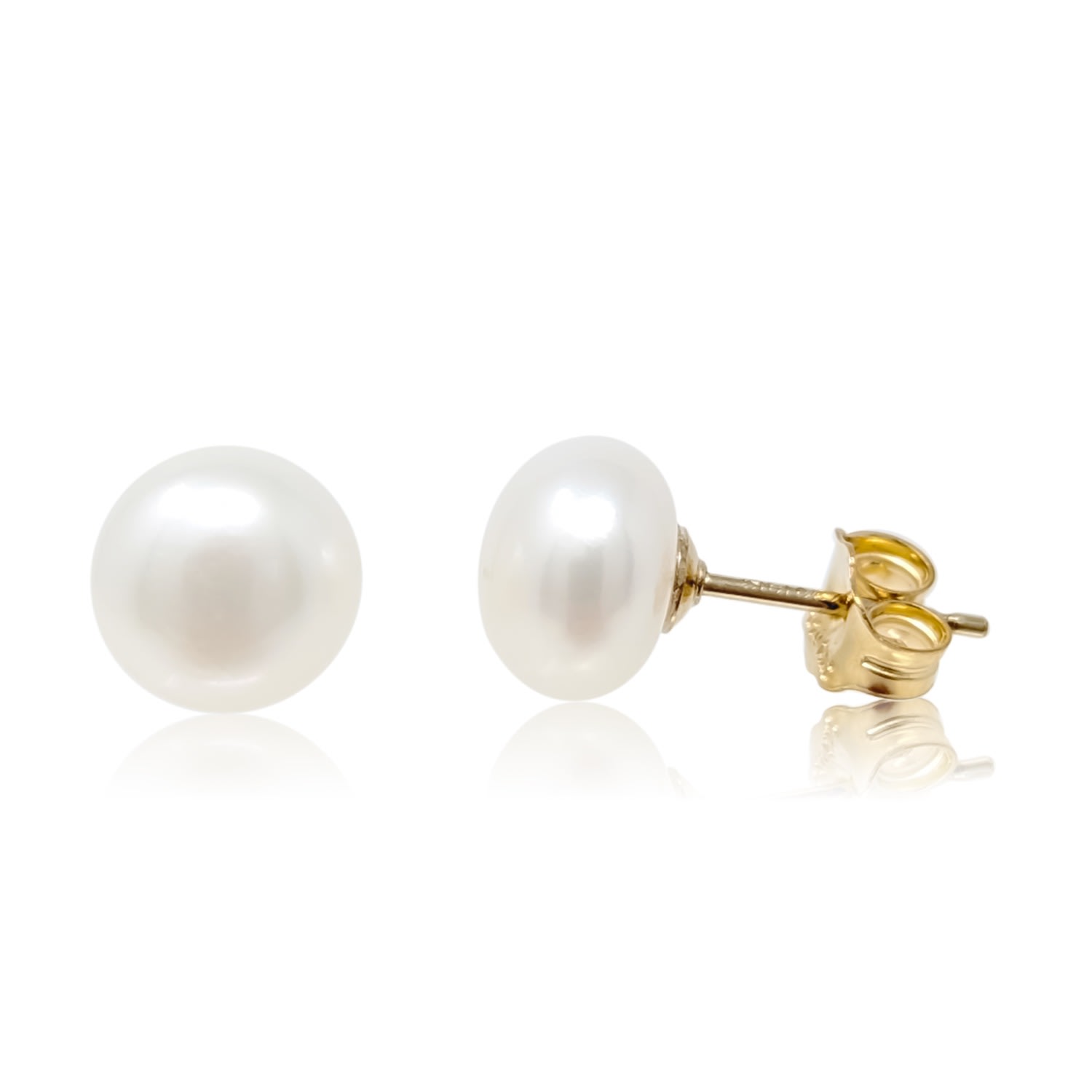 Women’s Mae Gold Filled Button Pearl Earrings Kiri & Belle