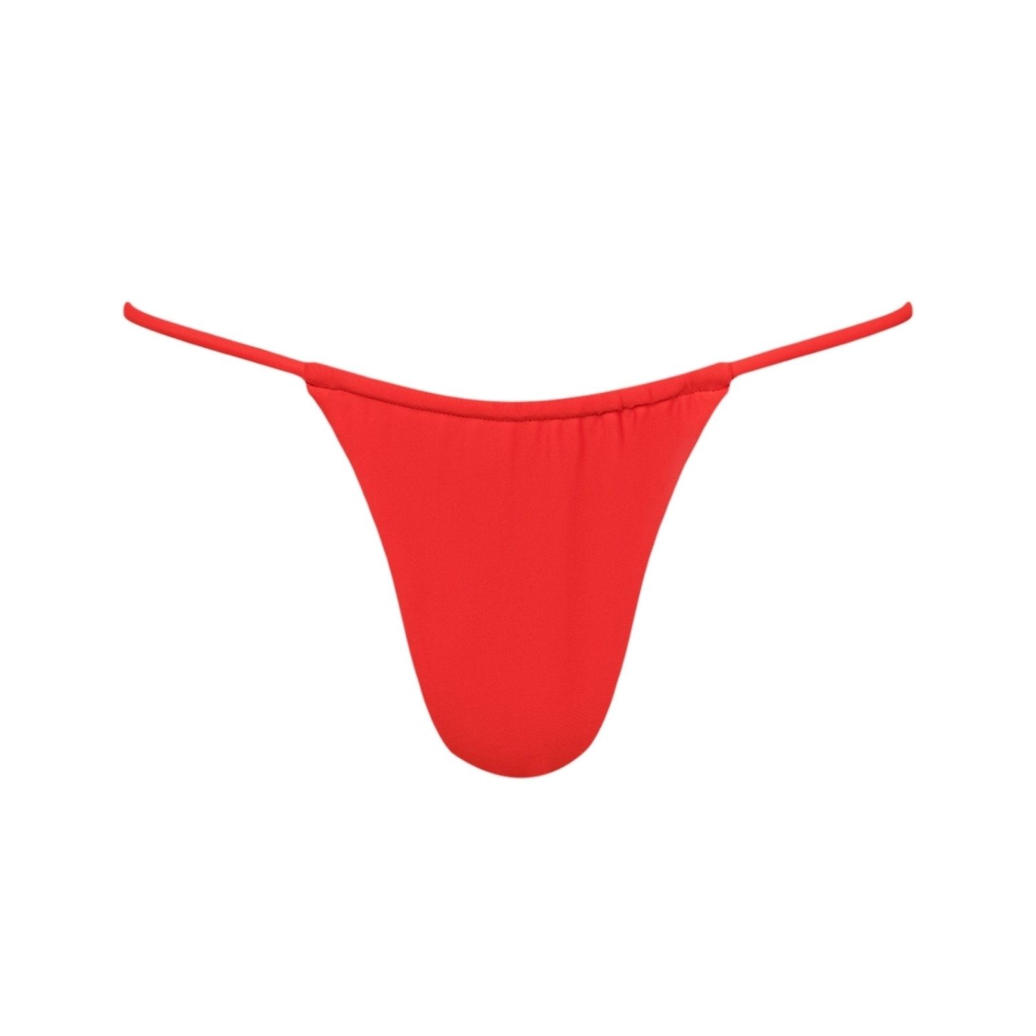 Playaluxe Women's Capri Red Ruched String Bikini Bottom
