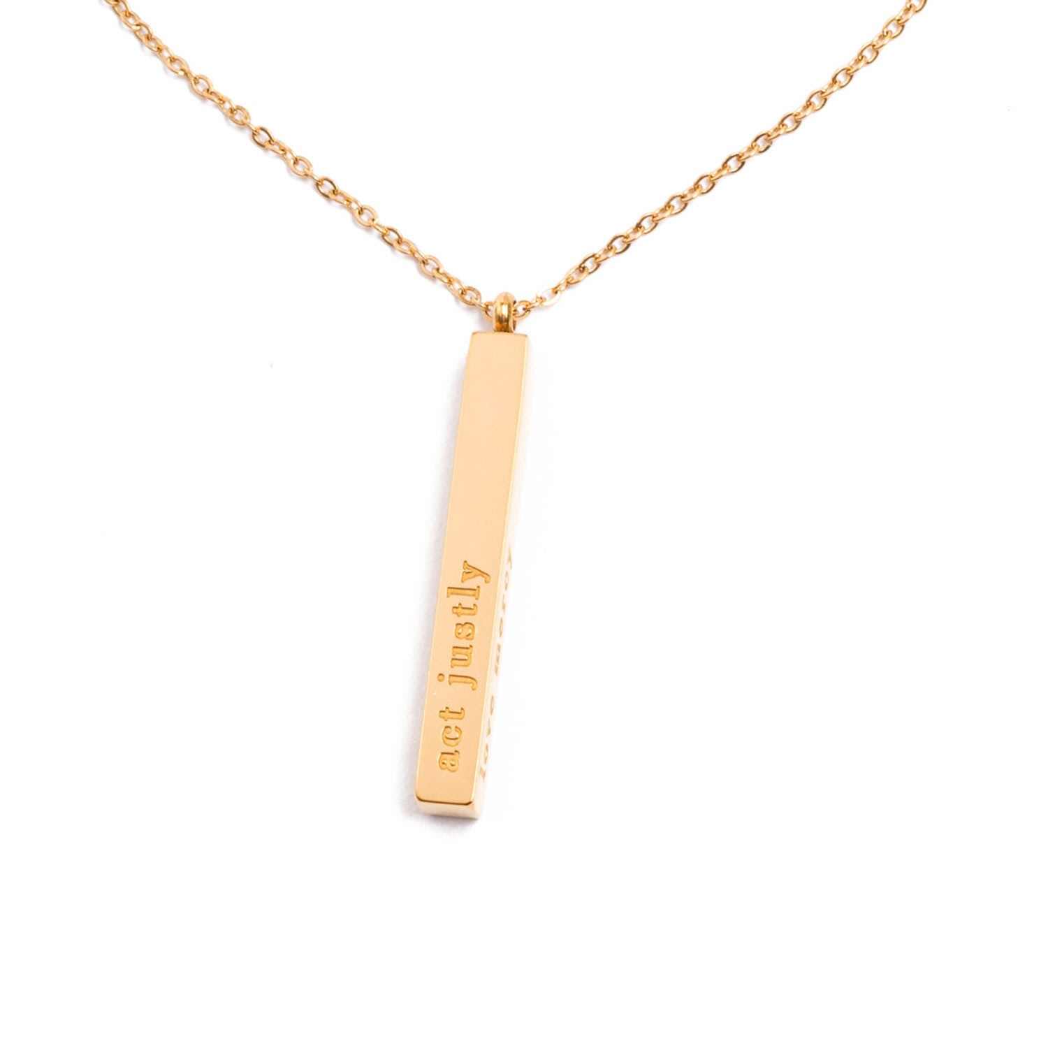 Women’s Give Justice Gold Bar Necklace Starfish Project