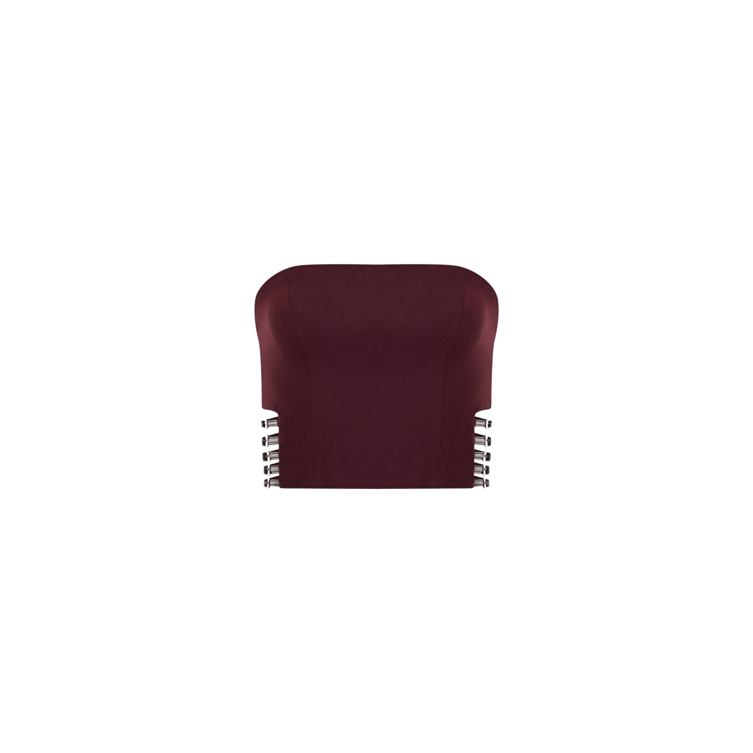 Khéla The Label Women's Red Power Trip Strapless Top In Merlot In Red